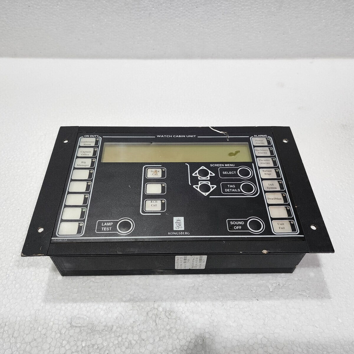KONGSBERG 6200373 REV B1 WATCH BRIDGE UNIT 6200338 REV C1