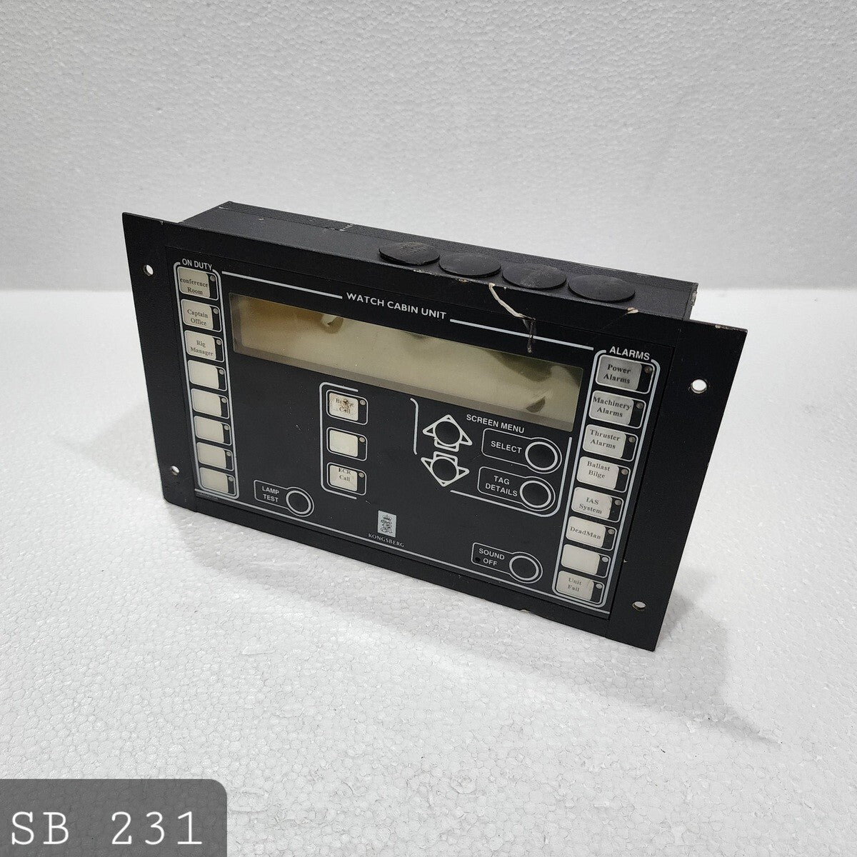 KONGSBERG 6200373 REV B1 WATCH BRIDGE UNIT 6200338 REV C1