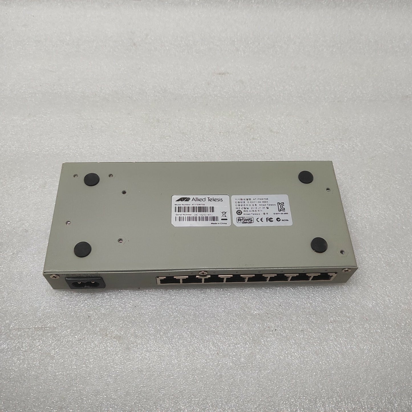 ALLIED TELESIS AT-FSW708 10BASE-T/100BASE-TX 8-PORT FAST ETHERNET SWITCH