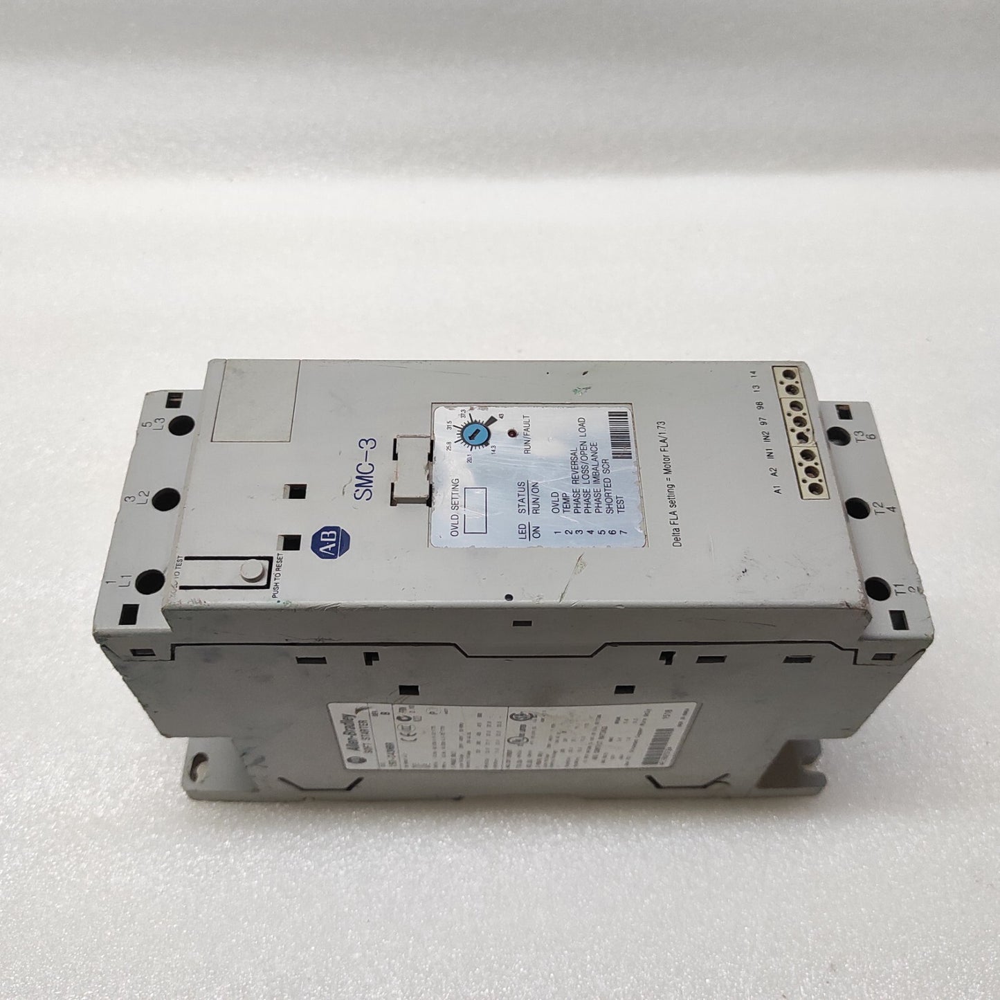 ALLEN BRADLEY SMC-3 SOFT STARTER CAT 150-C43NBR BODY CRACKED-DAMAGED