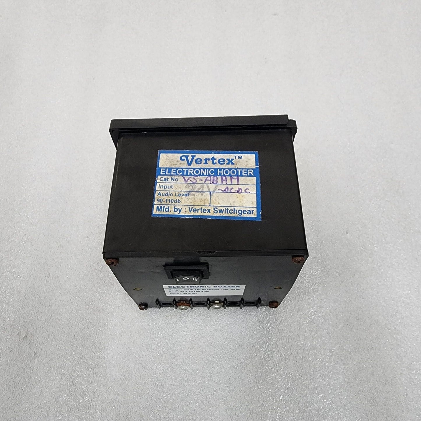 VERTEX ELECTRONIC BUZZER 90W 110MR ELECTRONIC HOOTER 1W-90DB 24VDC