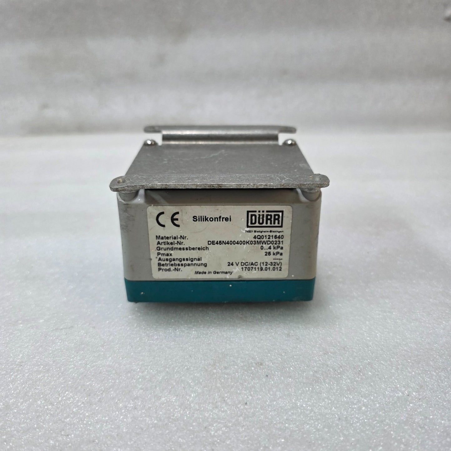DÜRR DE45N400400K03MWD0231 DIFFERENTIAL PRESSURE SENSOR | 0–4 KPA | 24V AC/DC