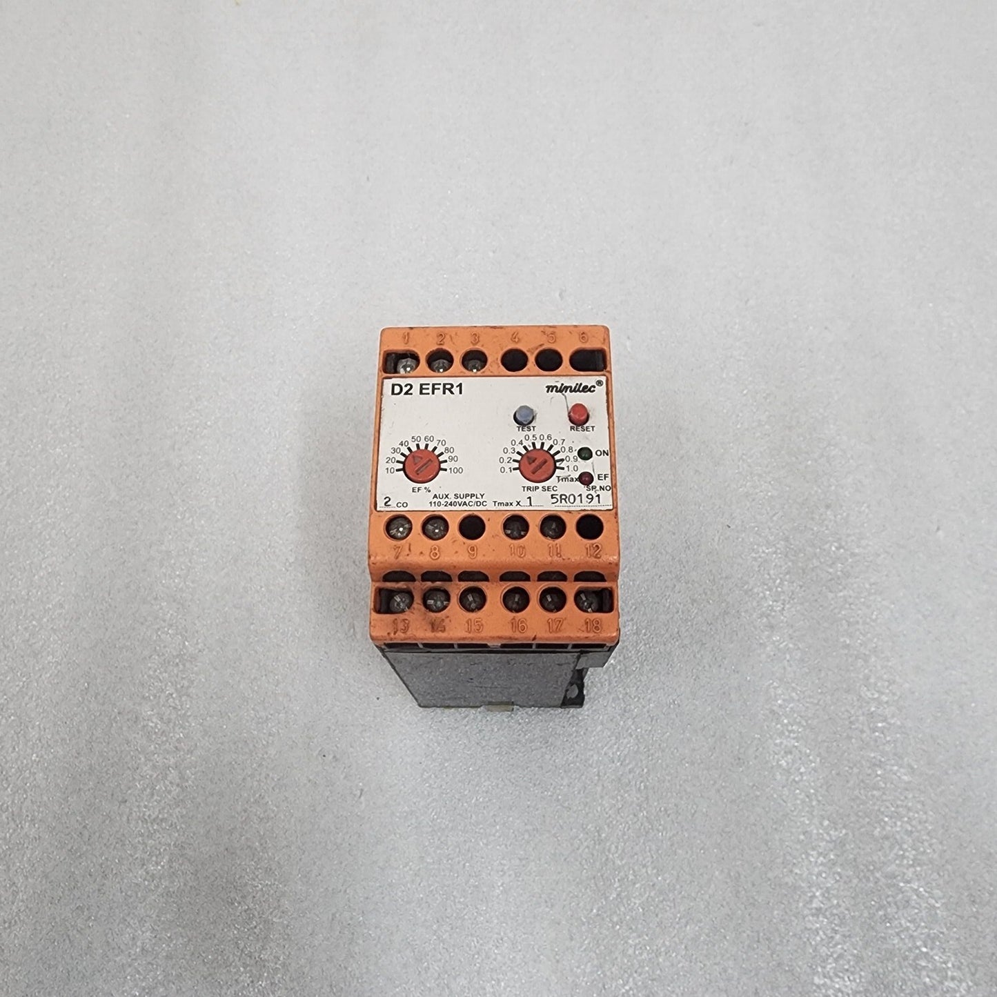 MINILEC D2 EFR1 EARTH FAULT RELAY 5R0191 110-240VAC/DC