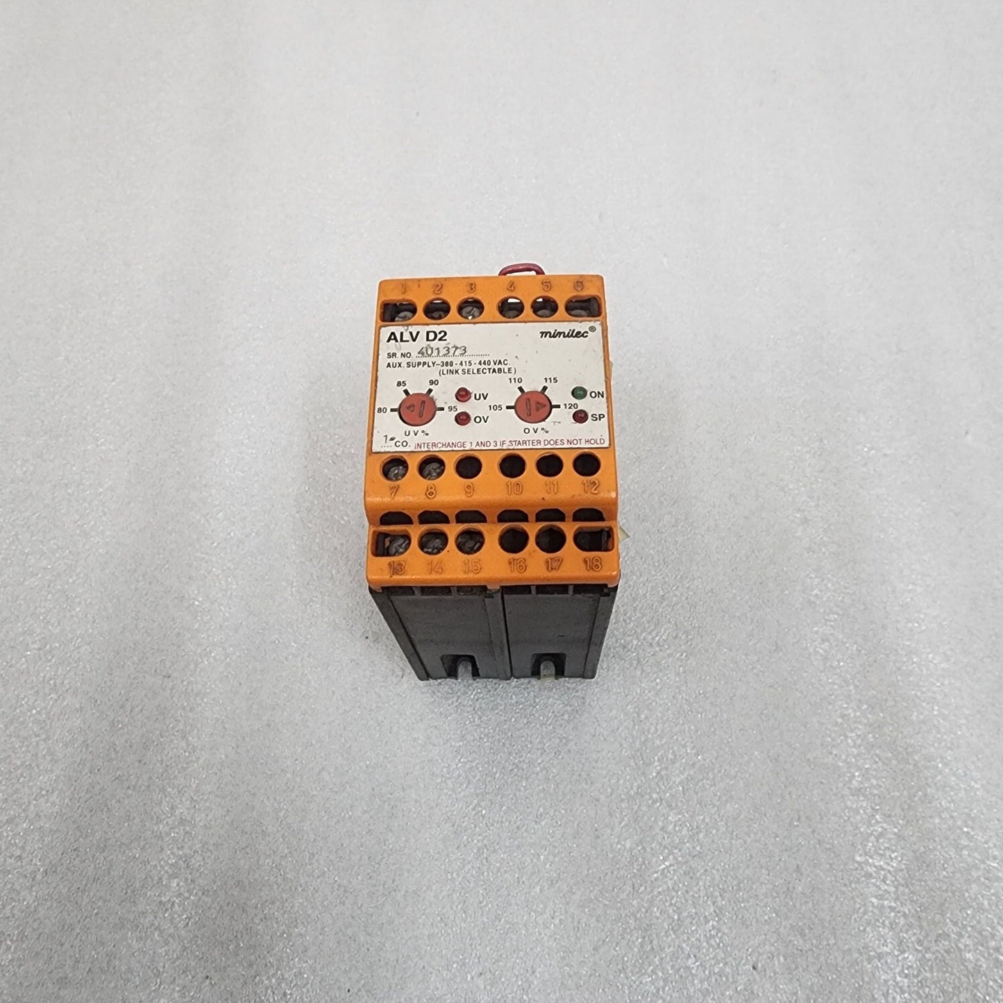 MINILEC ALV D2 PHASE FAILURE RELAY 380-415-440VAC