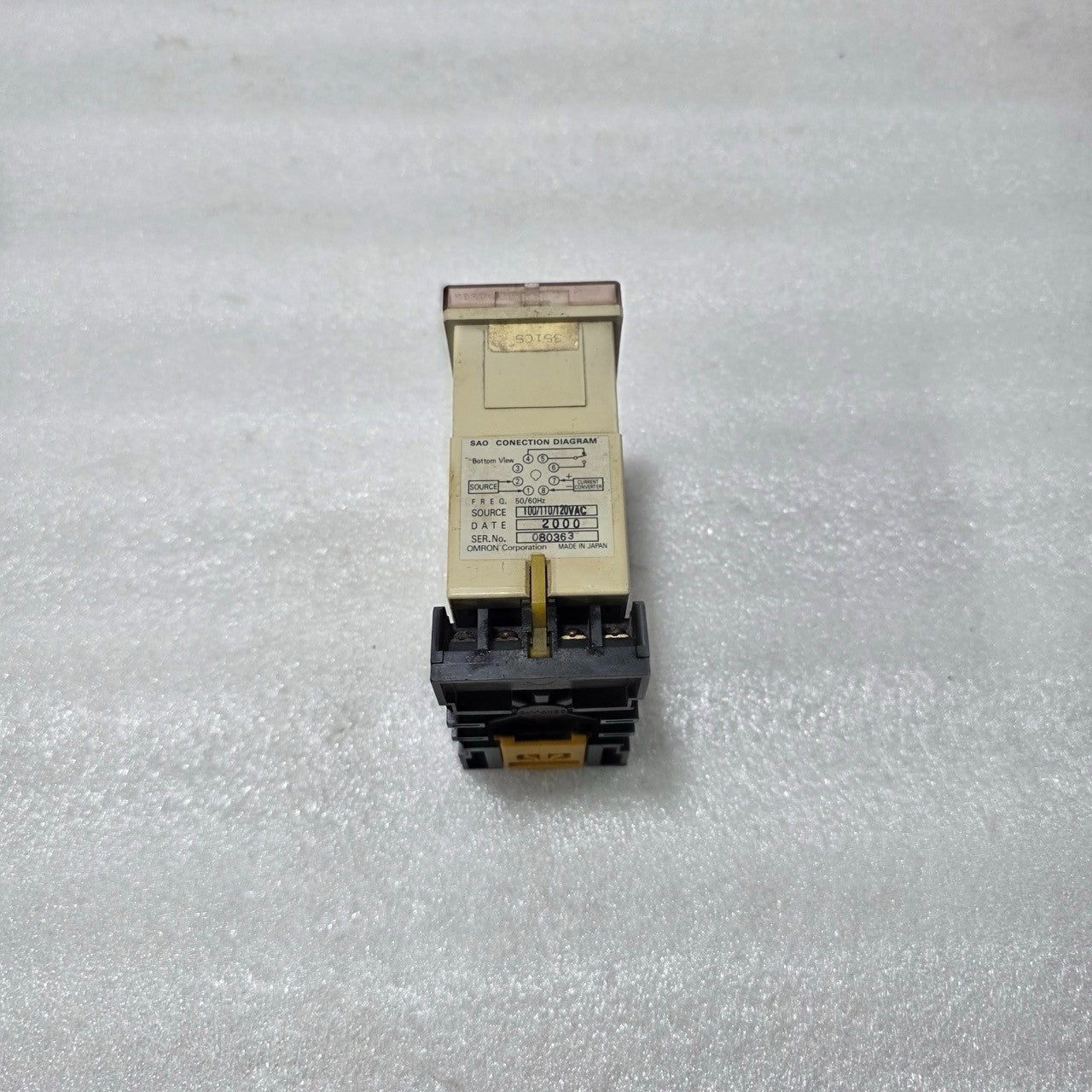 OMRON SAO-R1N ADJUSTABLE CURRENT SENSOR RELAY WITH TIME DELAY 100/110/120V