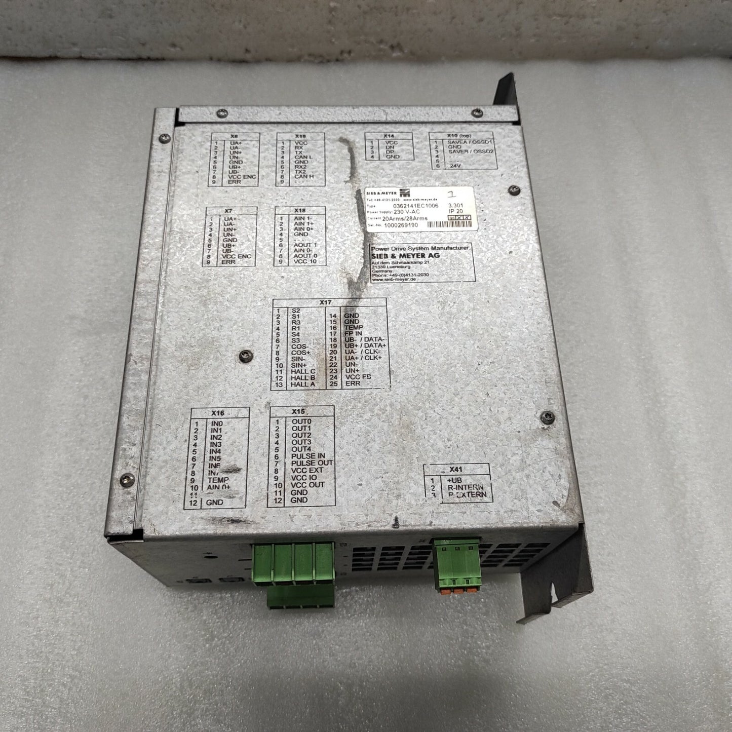SIEB & MEYER 0362141EC1006 FREQUENCY CONVERTER 230VAC REFU