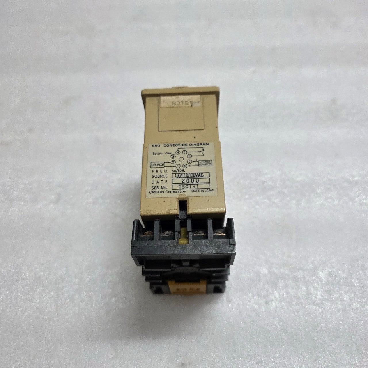 OMRON SAO-R1N ADJUSTABLE CURRENT SENSOR RELAY WITH TIME DELAY 100/110/120V