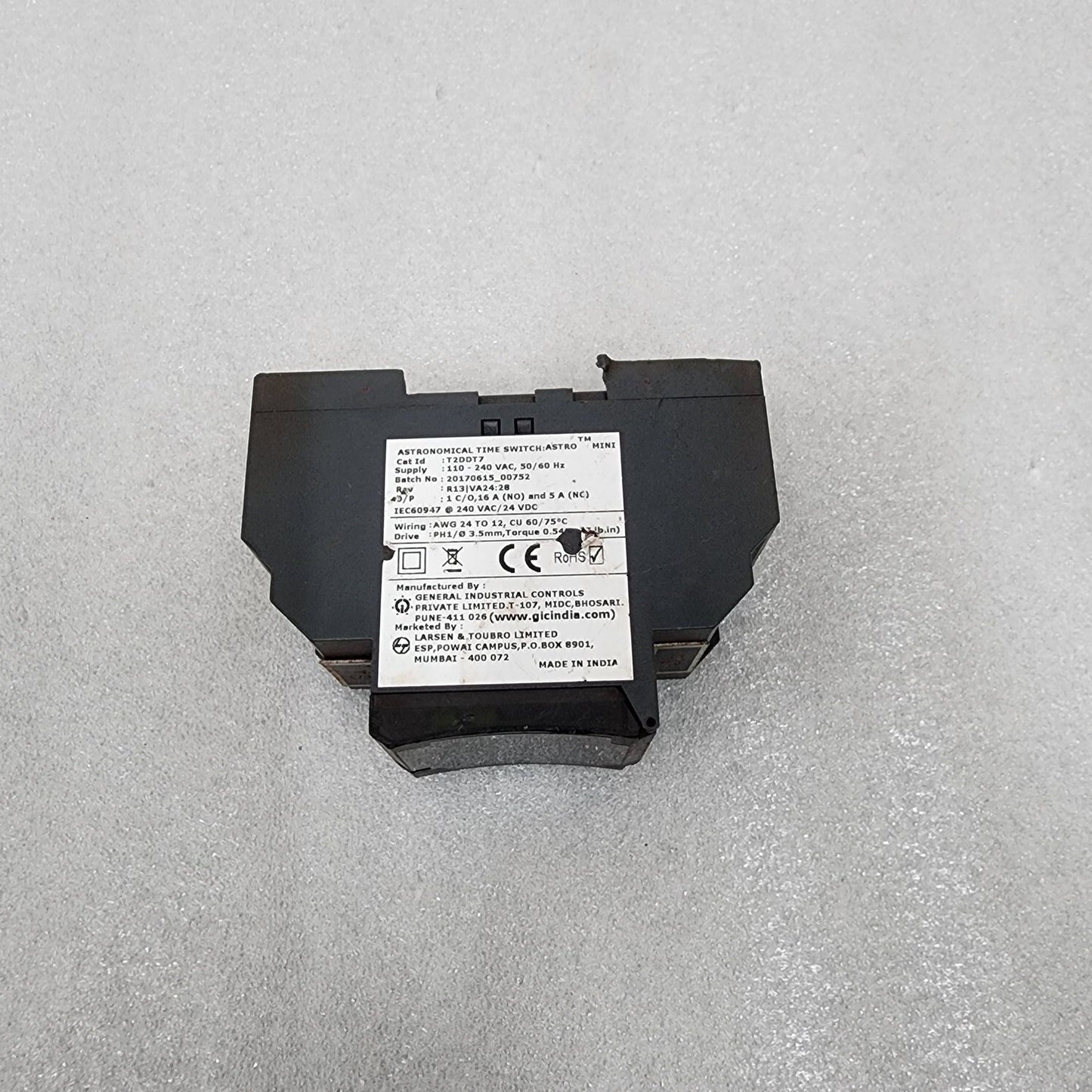 GENERAL INDUSTRIAL CONTRTOLS T2DDT7 ASTRONOMICAL TIME SWITCH 110-240VAC