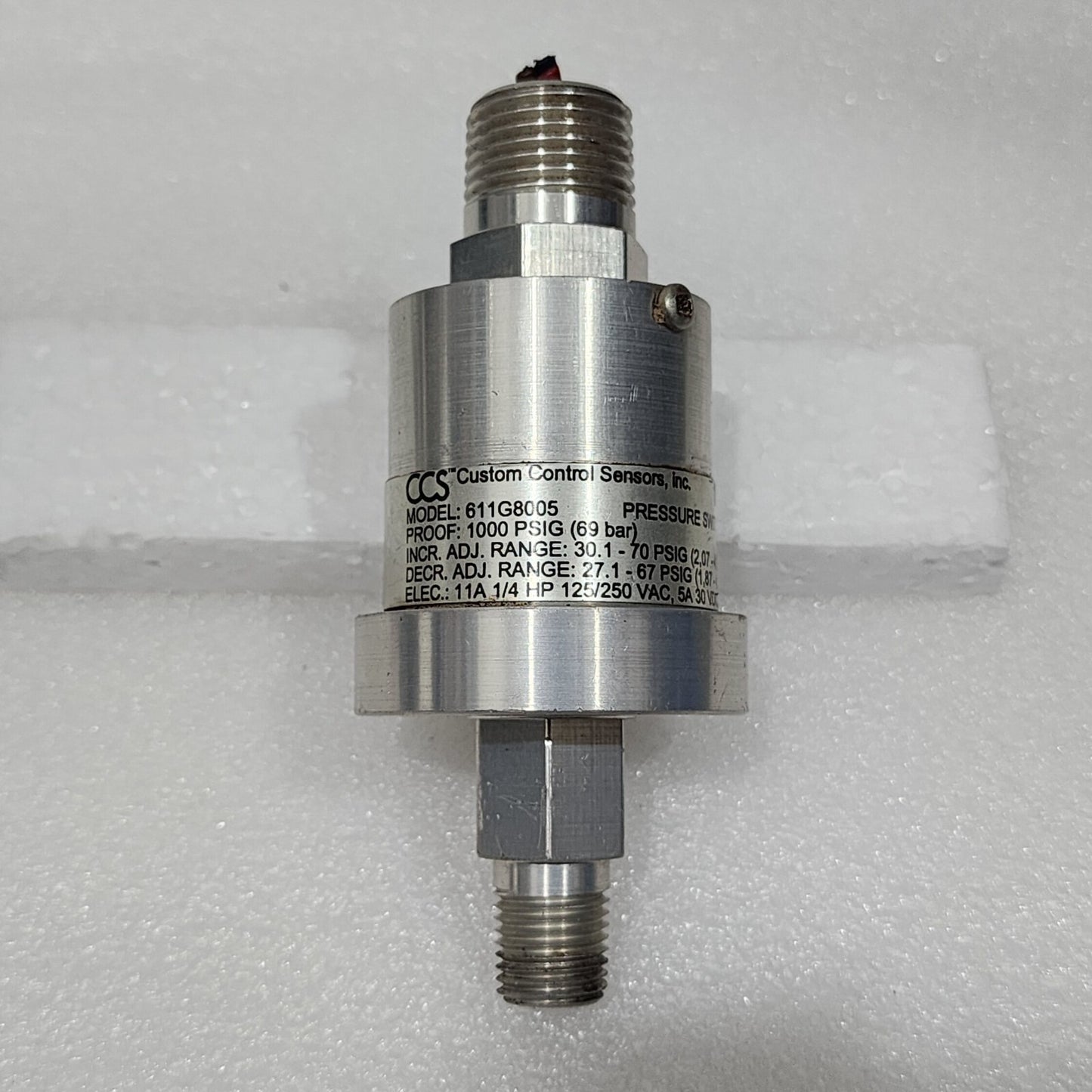 CUSTOM CONTROL SENSORS 611G8005 PRESSURE SWITCH 1000 PSIG 69 BAR