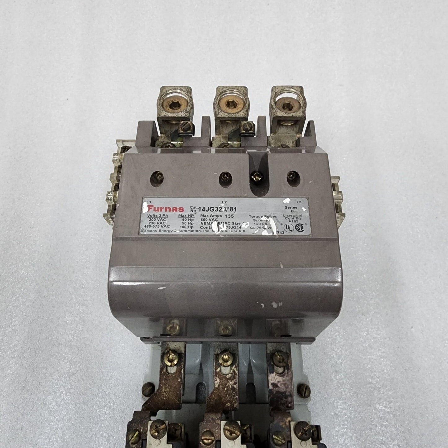 FURNAS 14JG32A-81 SER B MOTOR STARTER 135A 190-240V