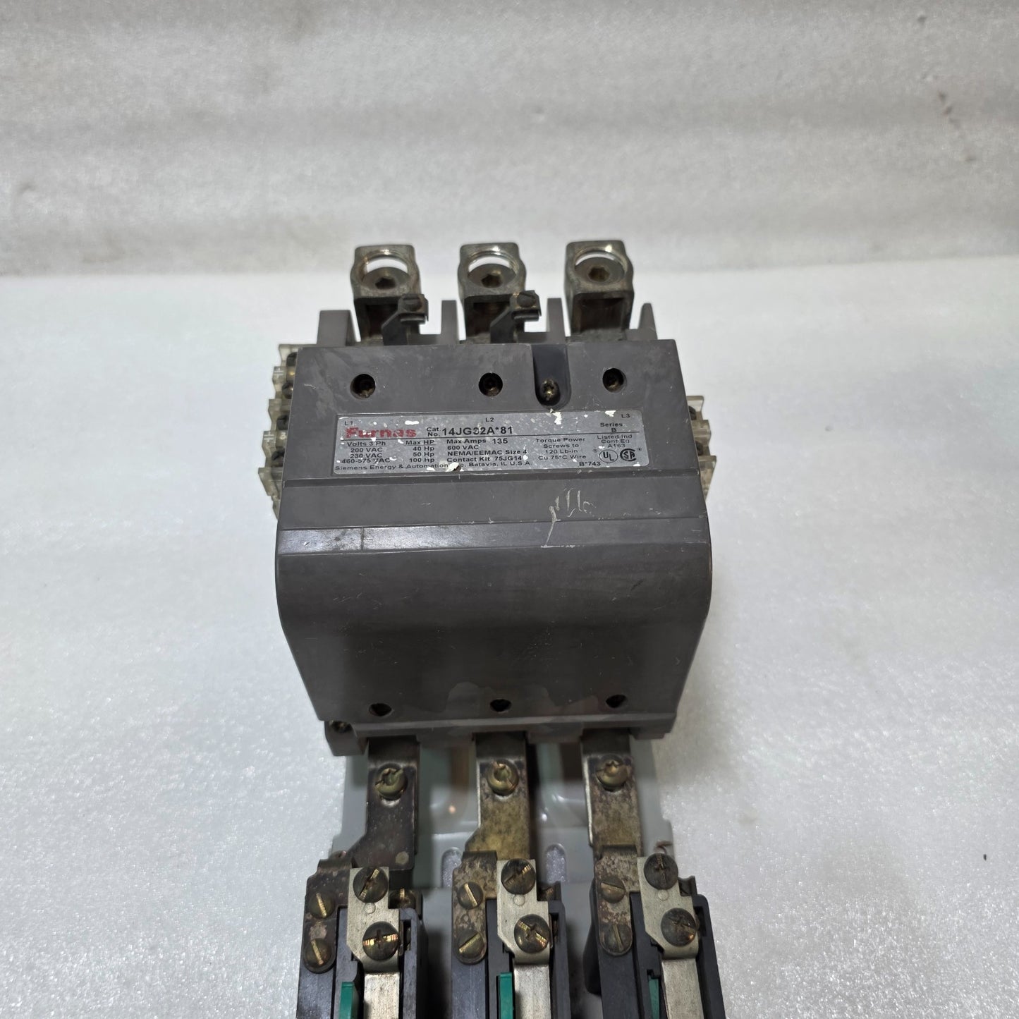 FURNAS 14JG32A-81 SER B MOTOR STARTER 135A 190-240V