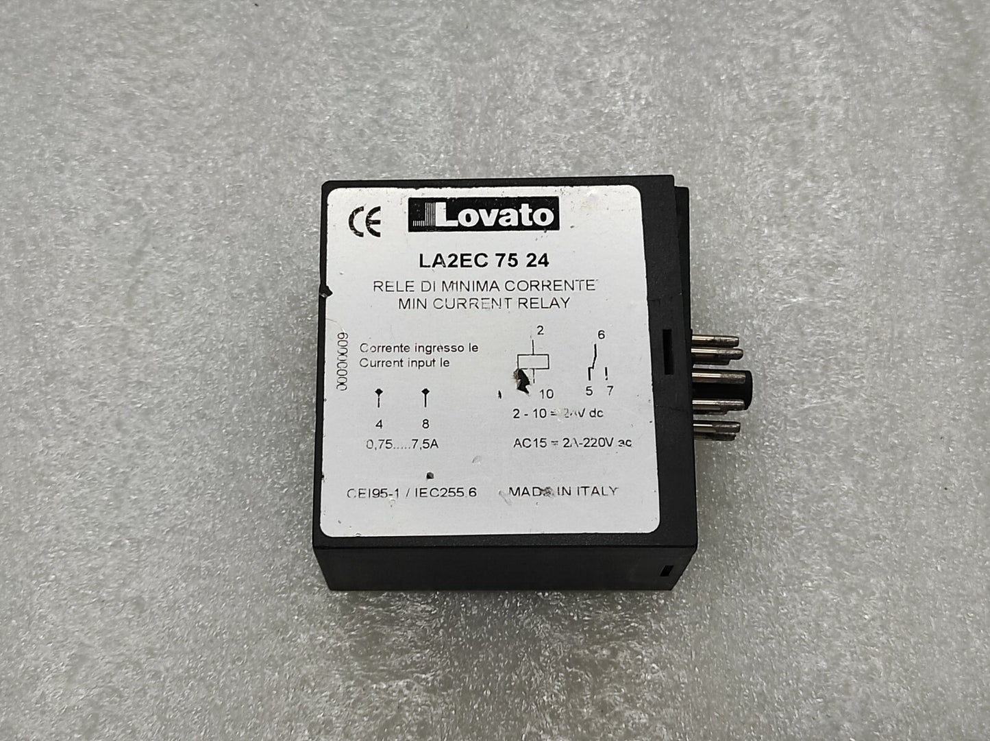 LOVATO LA2E MIN CURRENT RELAY LA2EC-75-24