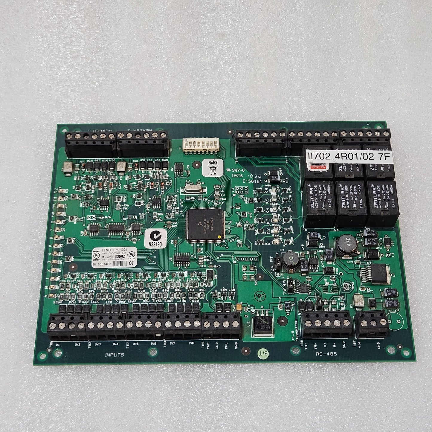 LENEL LNL-1320 SECURITY SUB-ASSEMBLY ACCESS CONTROL MODULE | UL LISTED BURGLAR A