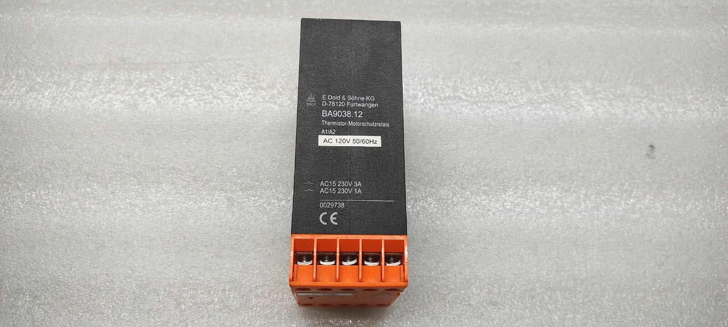 DOLD BA9038.12 THERMISTOR MOTOR PROTECTION RELAY 0029738 120VAC
