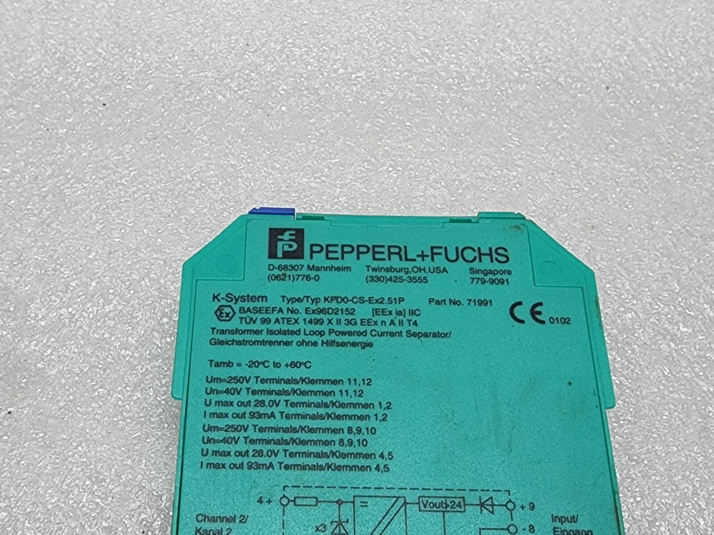PEPPERL + FUCHS KFD0-CS-EX2.51P CURRENT SEARATOR 71991