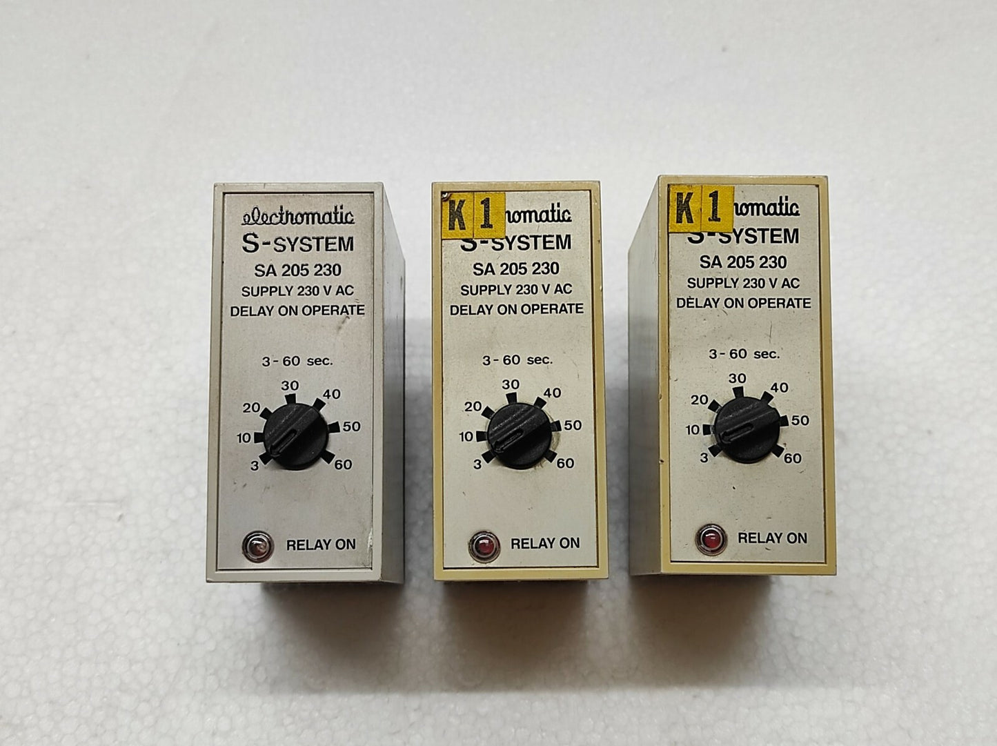 ELECTROMATIC S-SYSTEM SA 205 230 DELAY ON OPERATE TIMER RELAY 230V AC 8–180 SEC