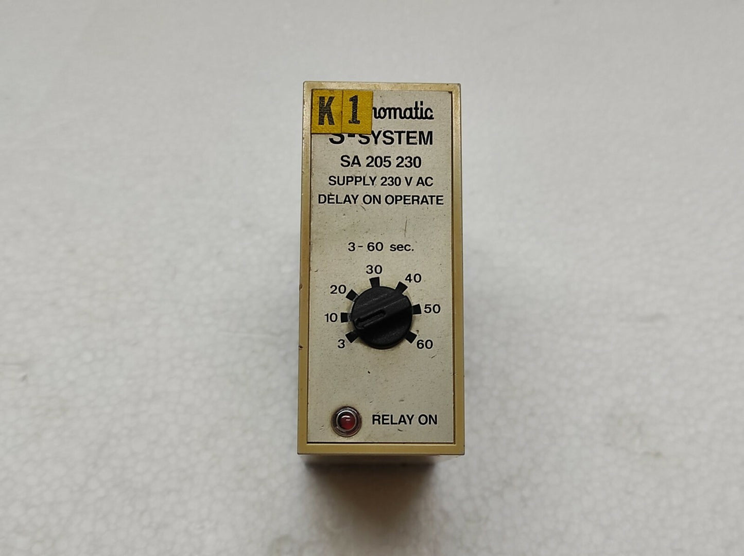 ELECTROMATIC S-SYSTEM SA 205 230 DELAY ON OPERATE TIMER RELAY 230V AC 8–180 SEC