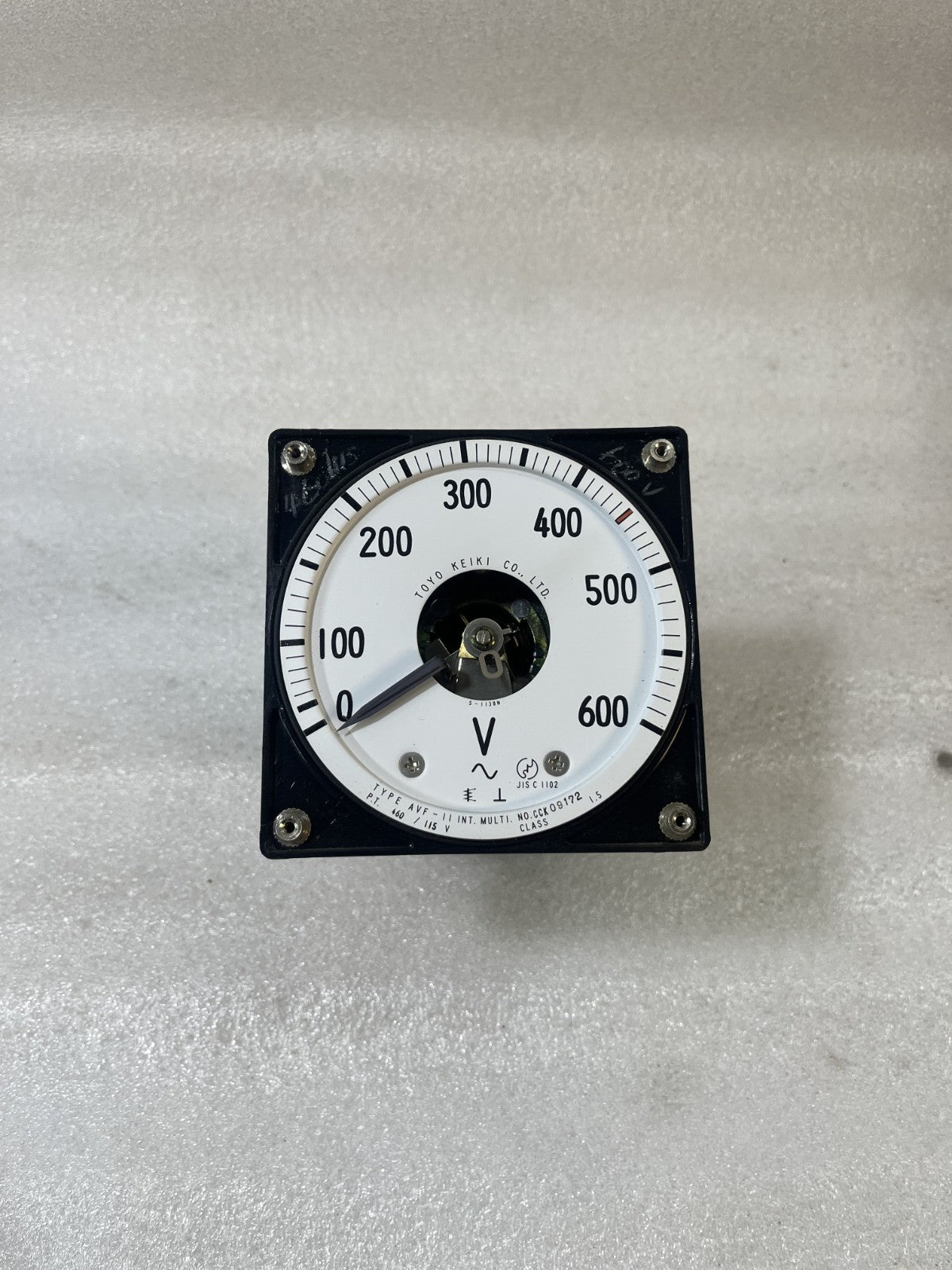 TOYO KEIKI AVF-11 AC VOLTMETER PANEL METER (0–600 V, PT 460/115V)