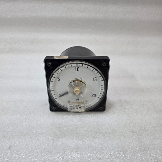 TOYO KEIKI DVF-11 0–20A ANALOG AMMETER DC PANEL METER EXTERNAL SHUNT 50MV