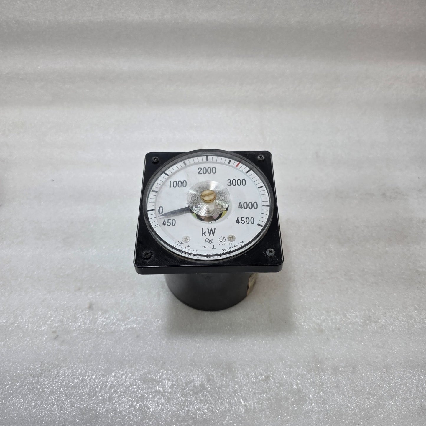 TOYO KEIKI EVF-11N 0–4500 KW ANALOG POWER METER PT 460/115V CT 6000/5A