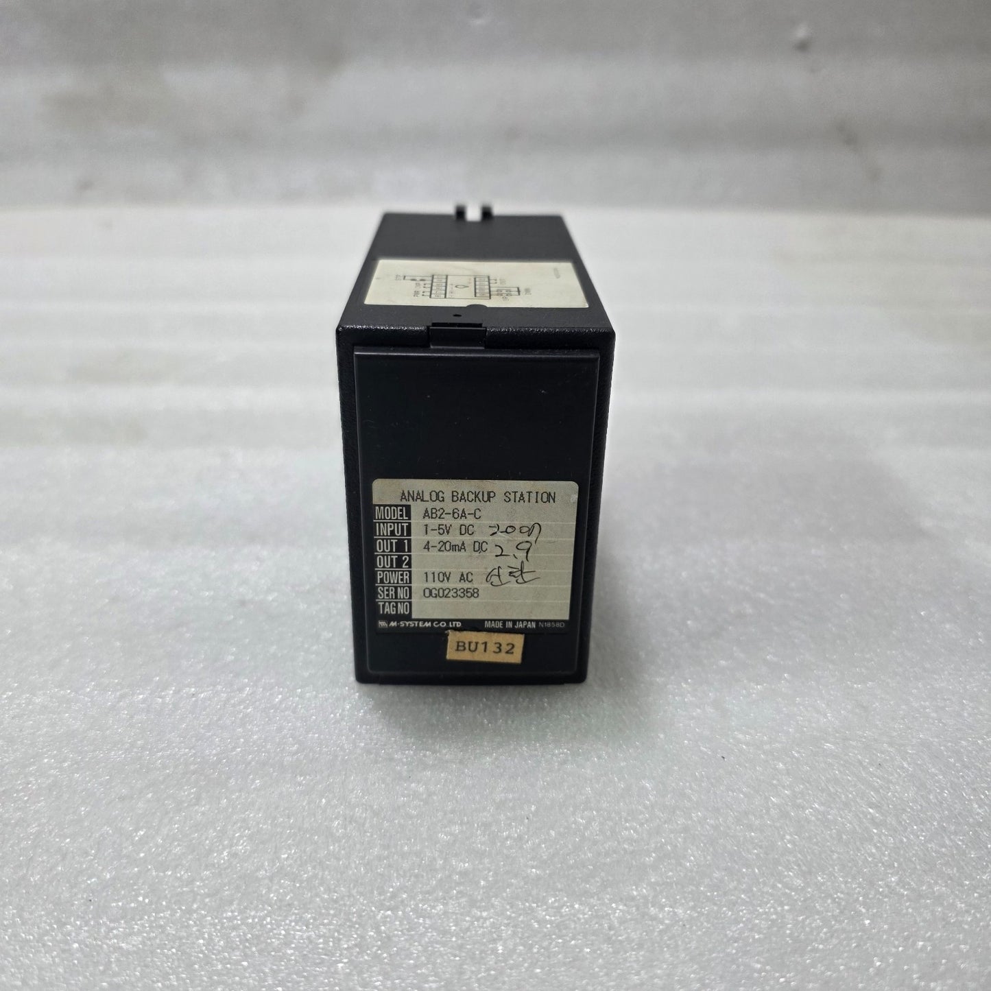 M-SYSTEM AB2-6A-C ANALOG BACKUP STATION SIGNAL CONVERTER 1–5V TO 4–20MA 110V AC