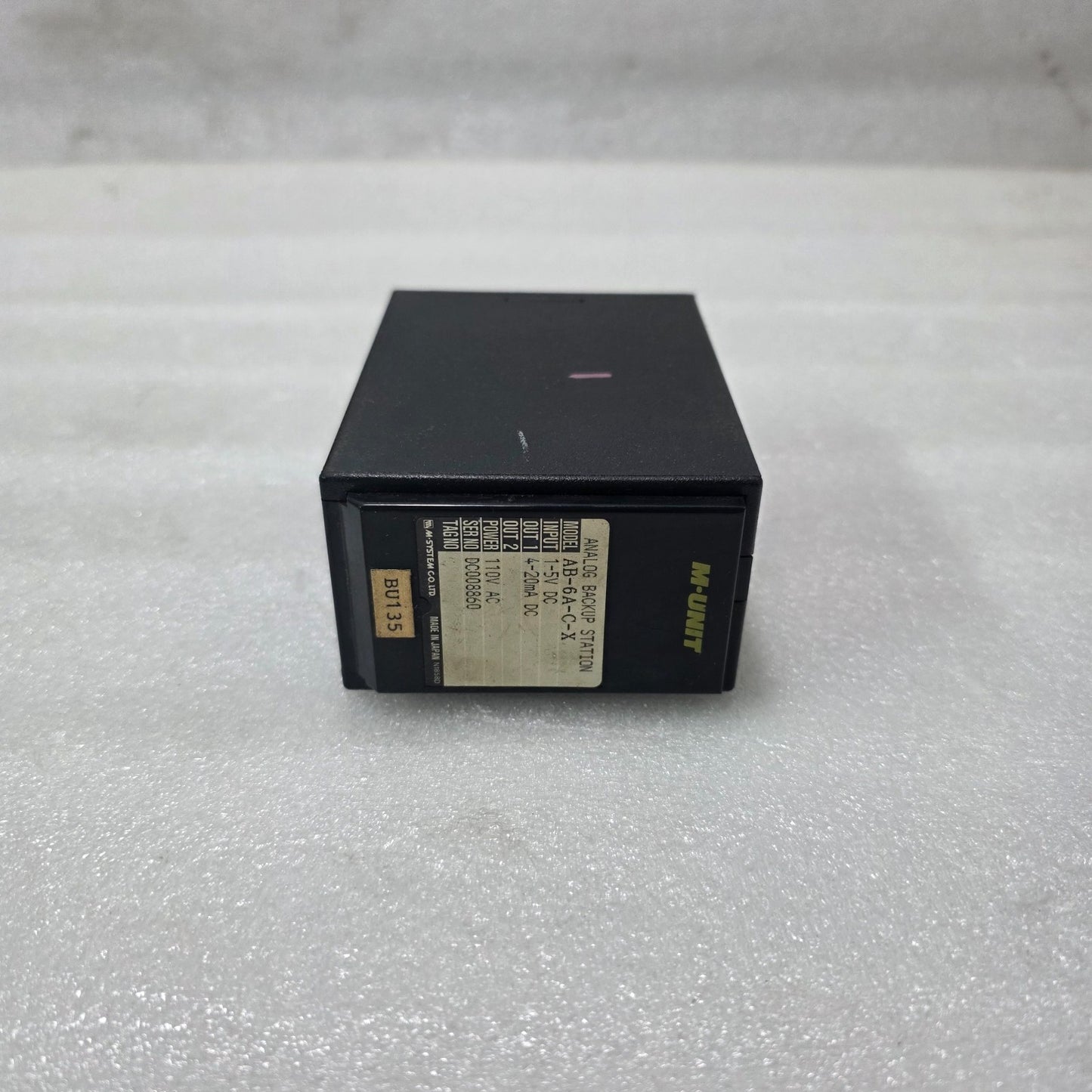 M-SYSTEM AB-6A-C-X ANALOG BACKUP STATION SIGNAL CONVERTER 1–5V TO 4–20MA 110V AC