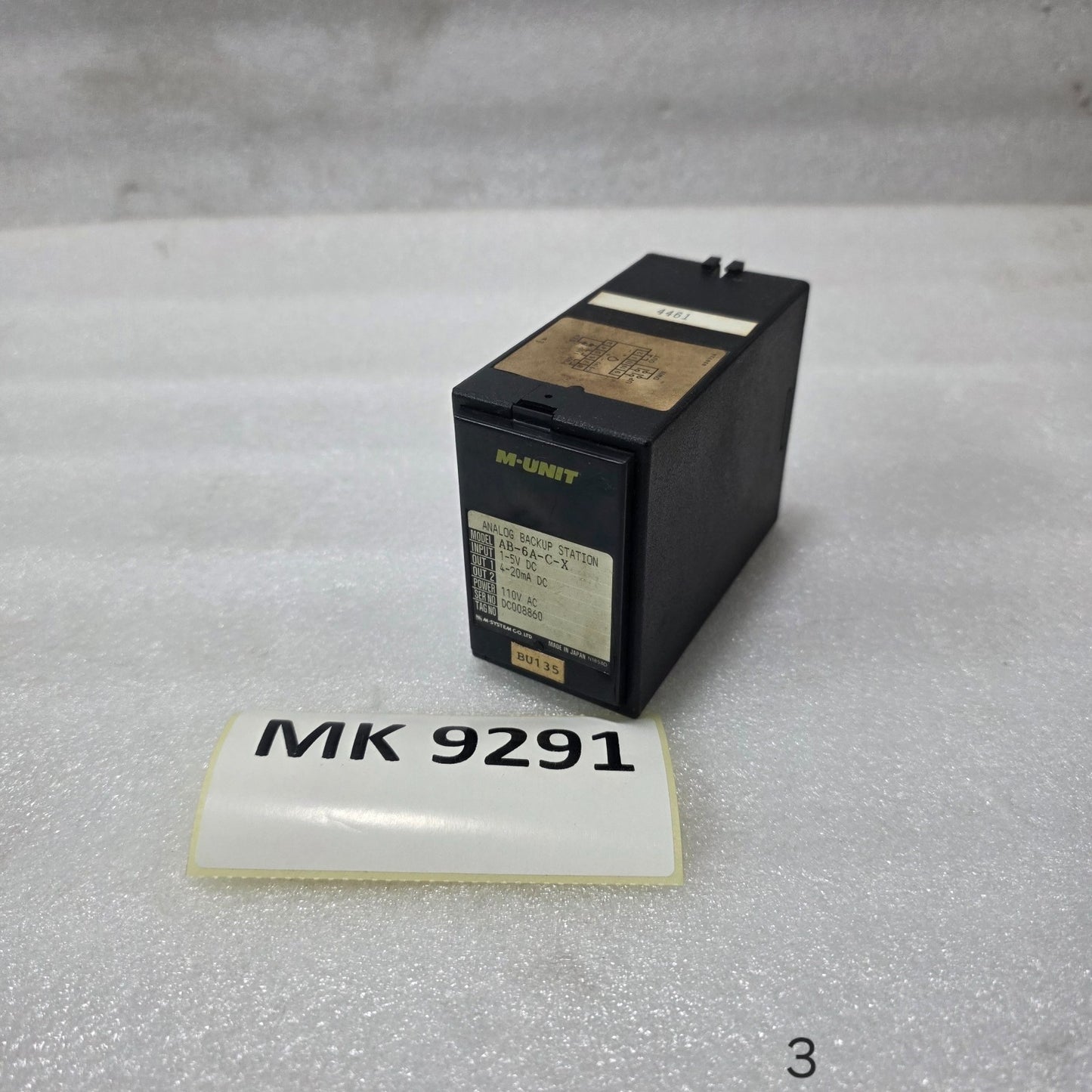 M-SYSTEM AB-6A-C-X ANALOG BACKUP STATION SIGNAL CONVERTER 1–5V TO 4–20MA 110V AC