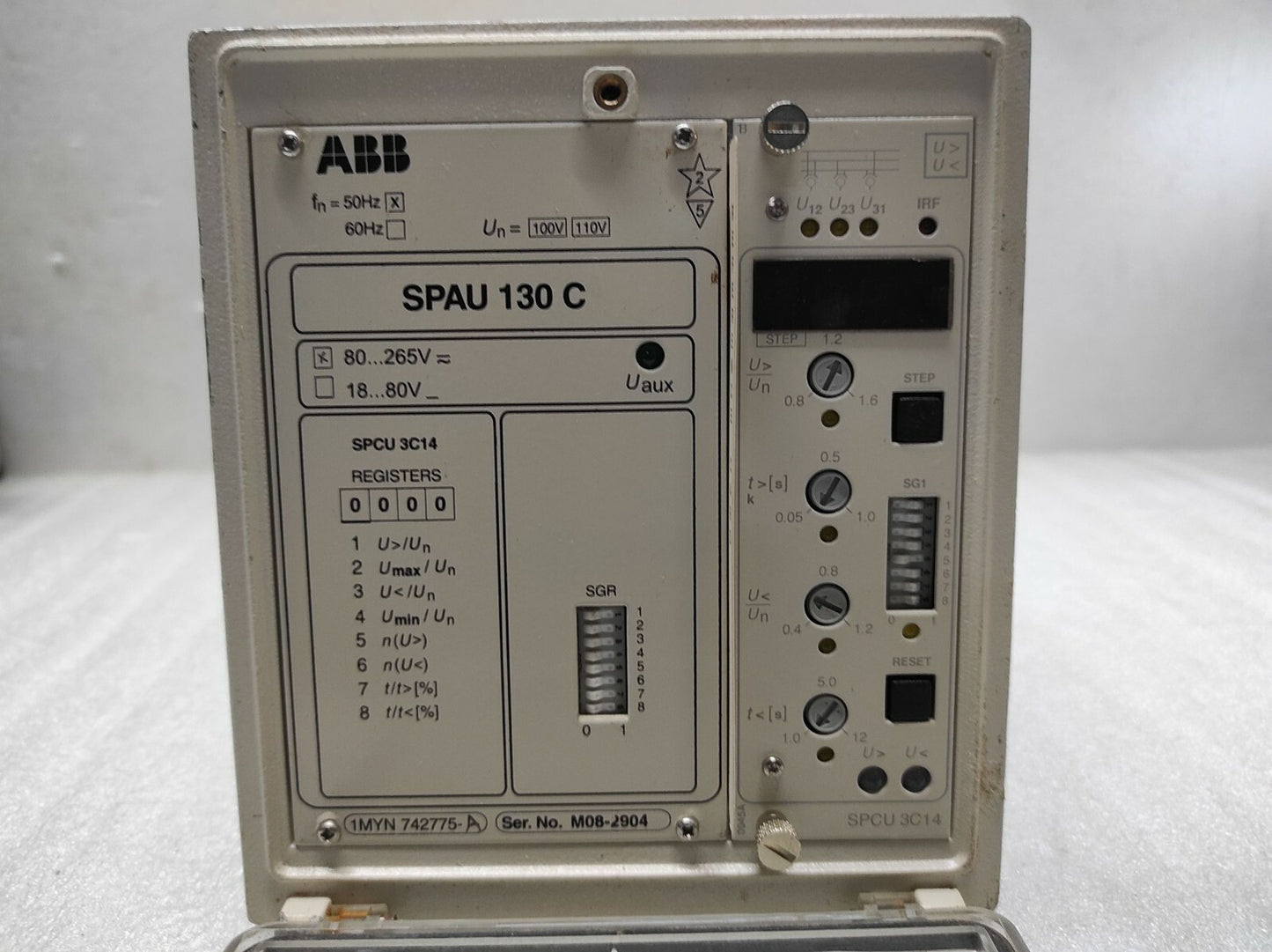 ABB SPAU 130  C 3-PHASE VOLTAGE RELAY 1MYN 742775-A