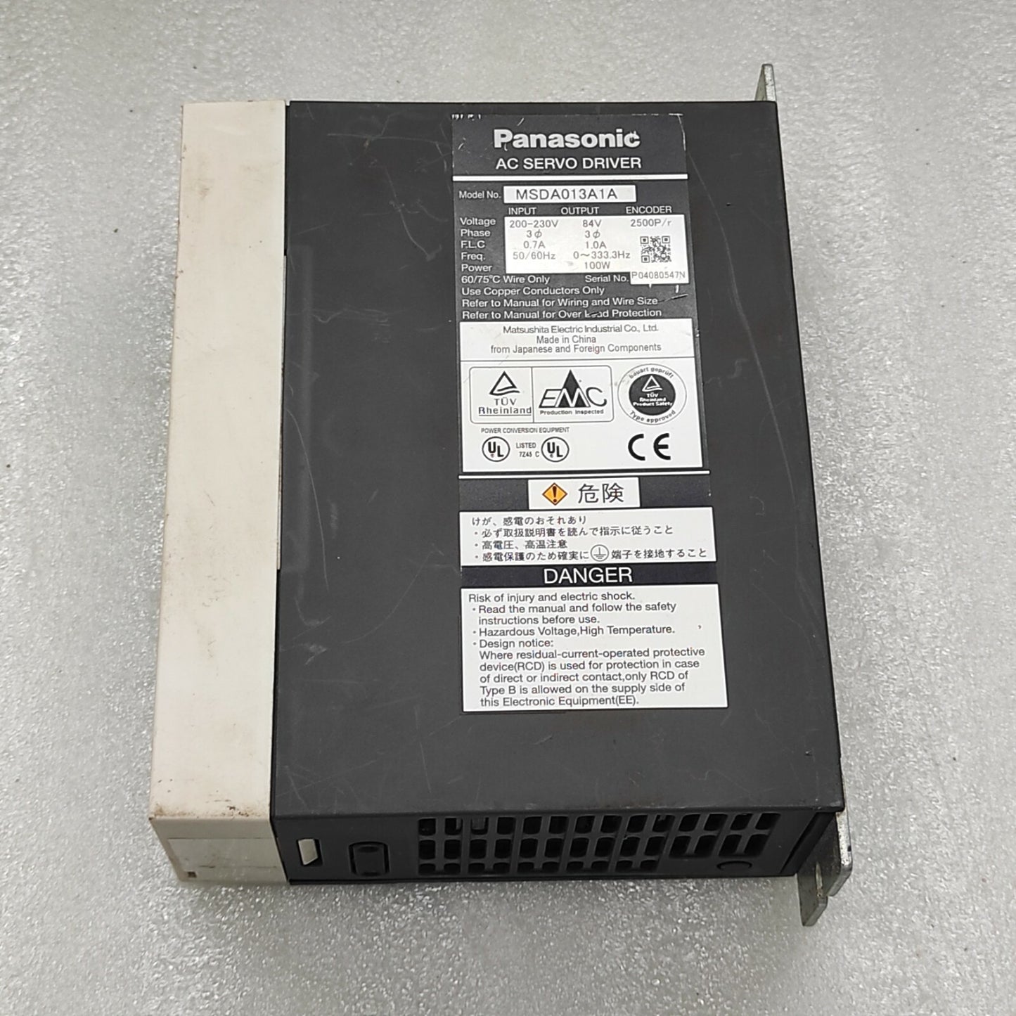 PANASONIC MSDA013A1A AC SERVO DRIVE