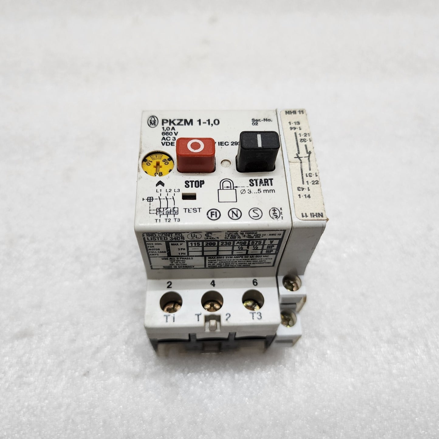 MOELLER PKZM 1-1.0 MANUAL MOTOR STARTER 0.6-1 A