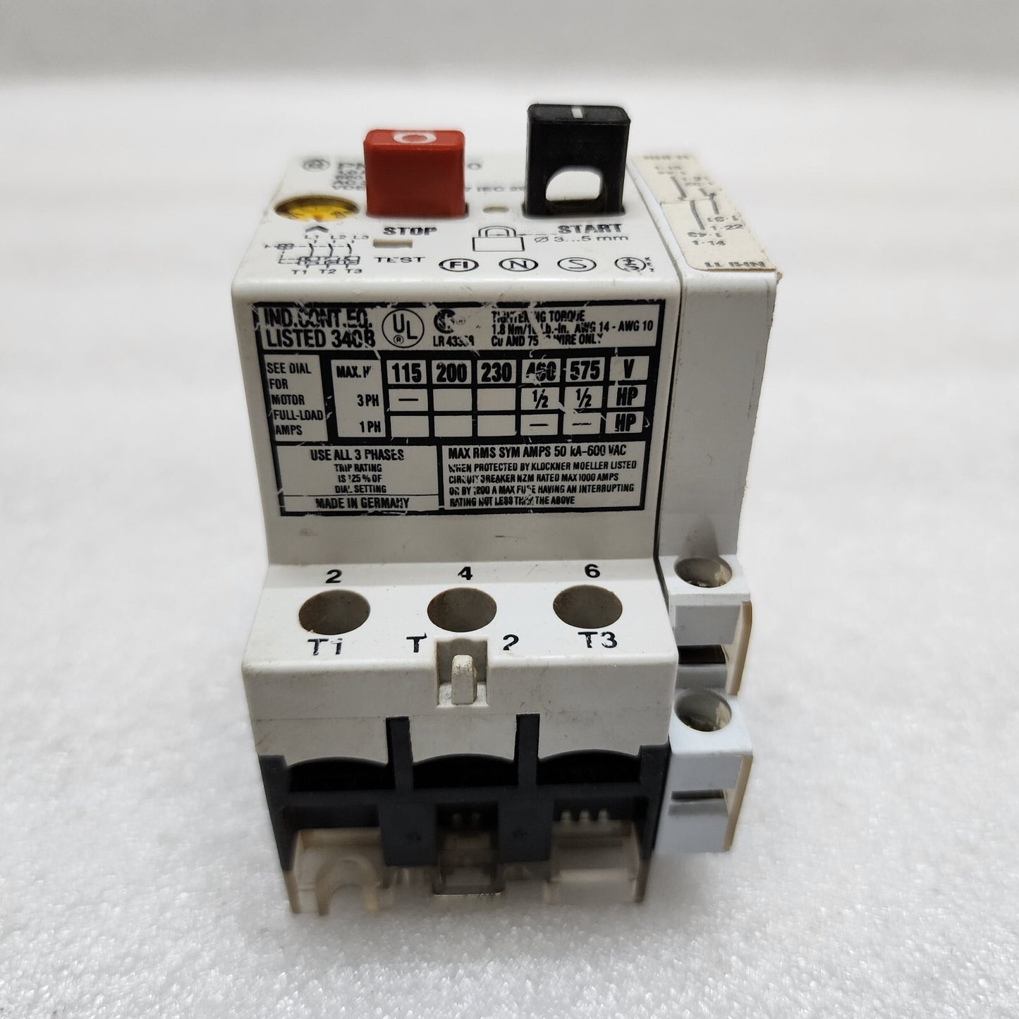 MOELLER PKZM 1-1.0 MANUAL MOTOR STARTER 0.6-1 A