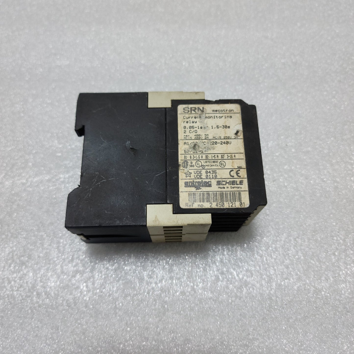 SCHIELE ENTRELEC SRN CURRENT MONITORING RELAY 2.450.121.01 220-240V