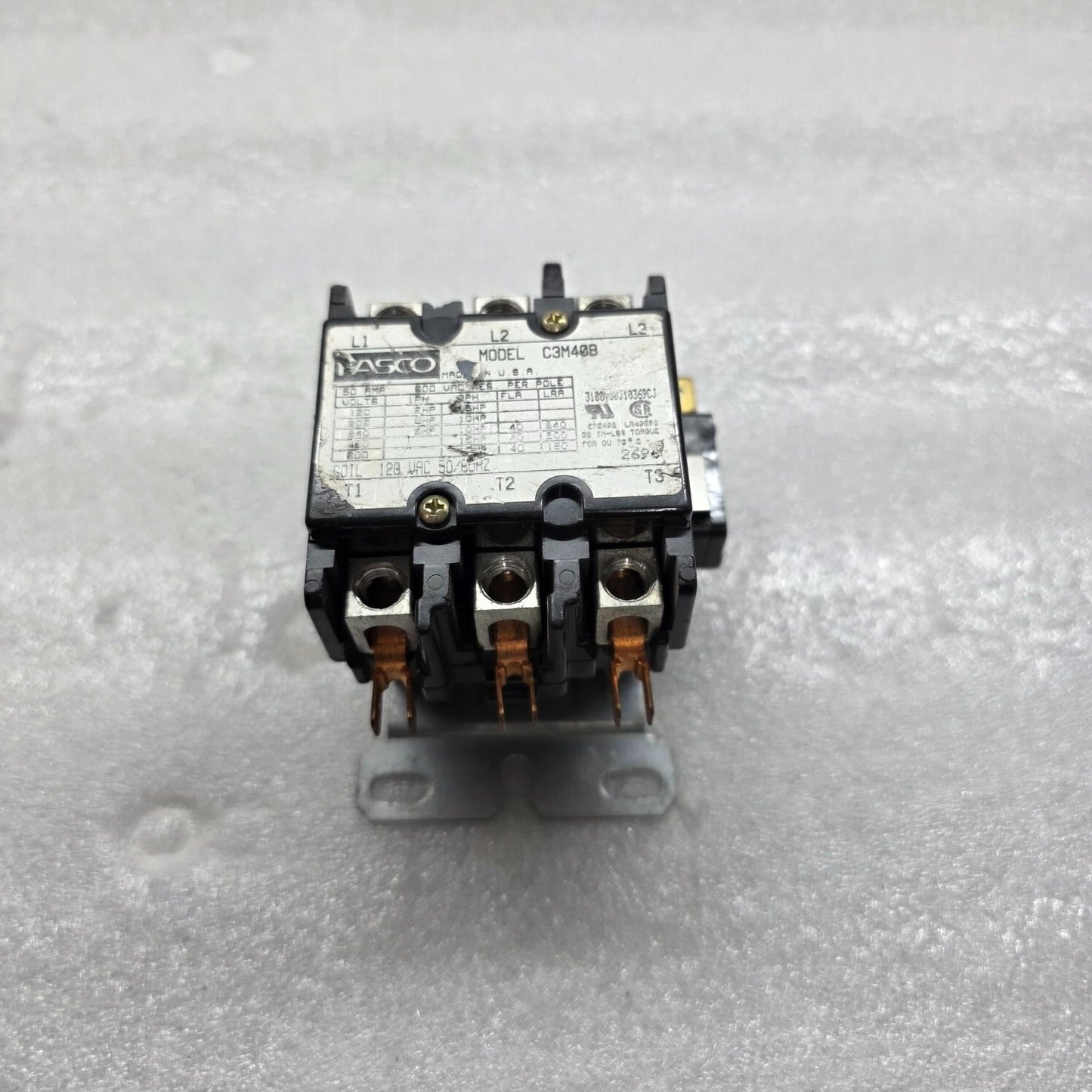 FASCO C3M40B 3-POLE MAGNETIC CONTACTOR 120V
