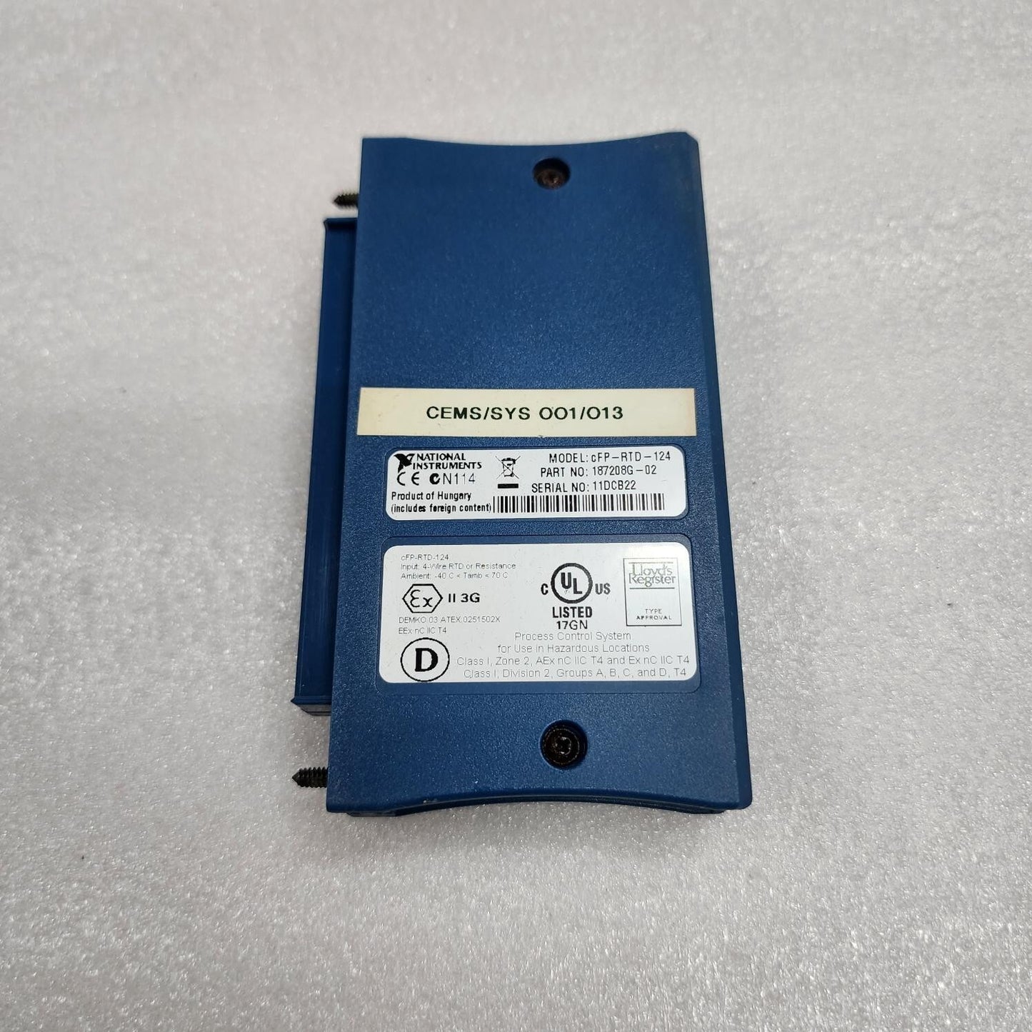 NATIONAL INSTRUMENTS CFP-RTD-124 RTD MODULE 187208G-02