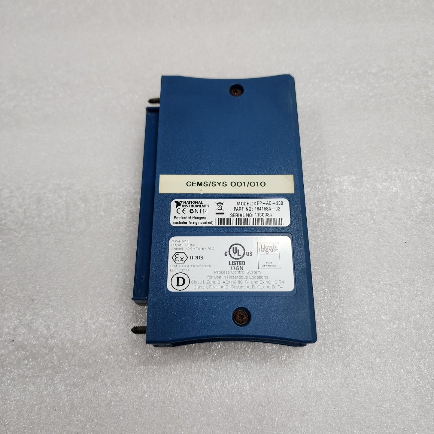 NATIONAL INSTRUMENTS CFP-AO-200 8-CH ANALOG OUTPUT MODULE  184158A-02
