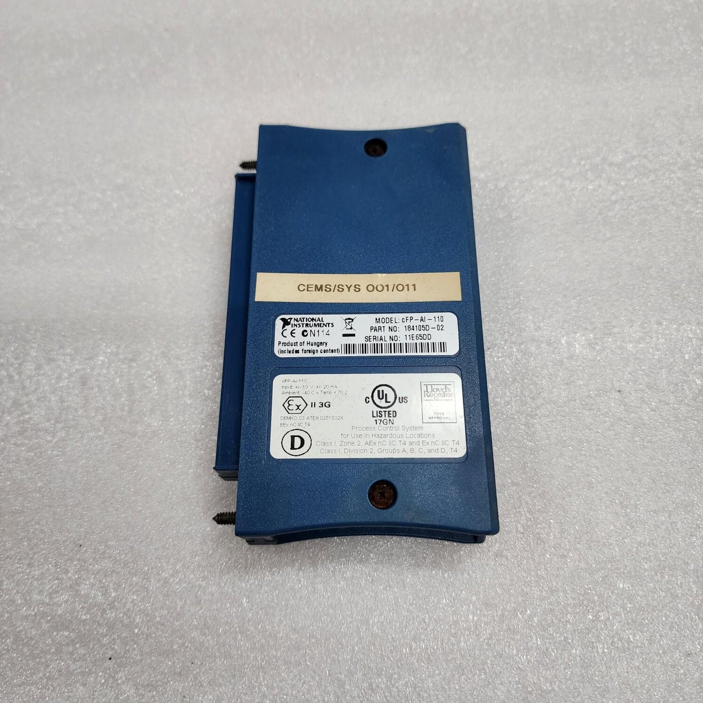 NATIONAL INSTRUMENTS CFP-AI-110 ANALOG INPUT MODULE 184105D-05