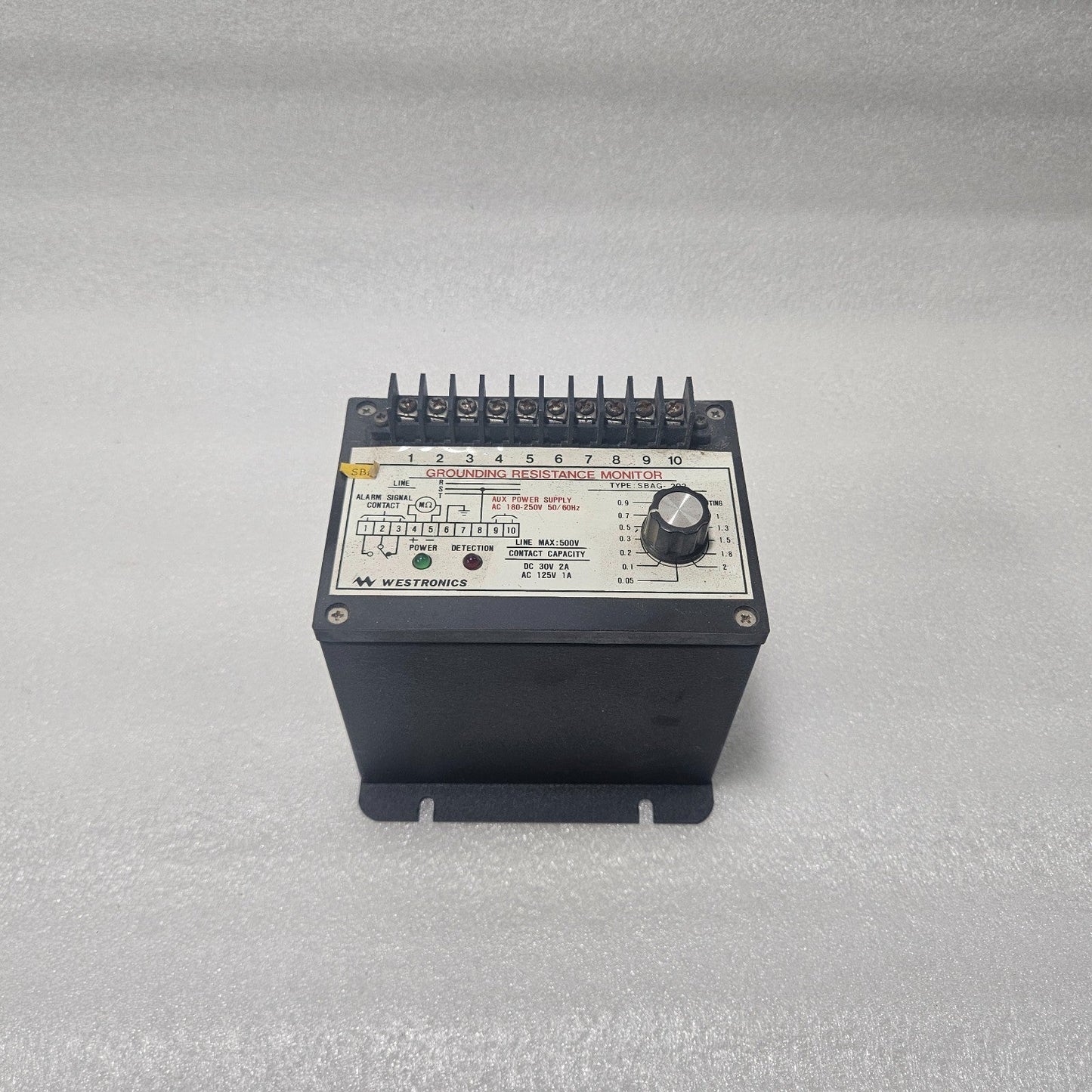 WESTRONICS SBAG-202 GROUNDING RESISTANCE MONITOR AC 180–250V 500V LINE