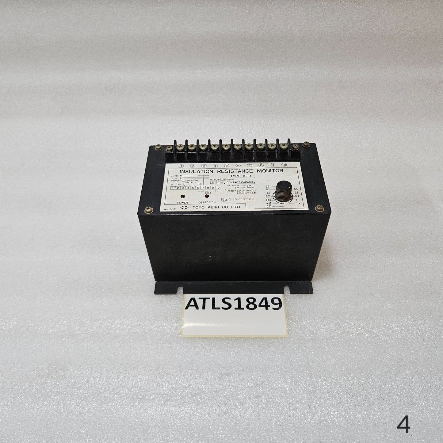 TOYO KEIKI IS-3 INSULATION RESISTANCE MONITOR | ADJUSTABLE 0.01–1.5 MΩ