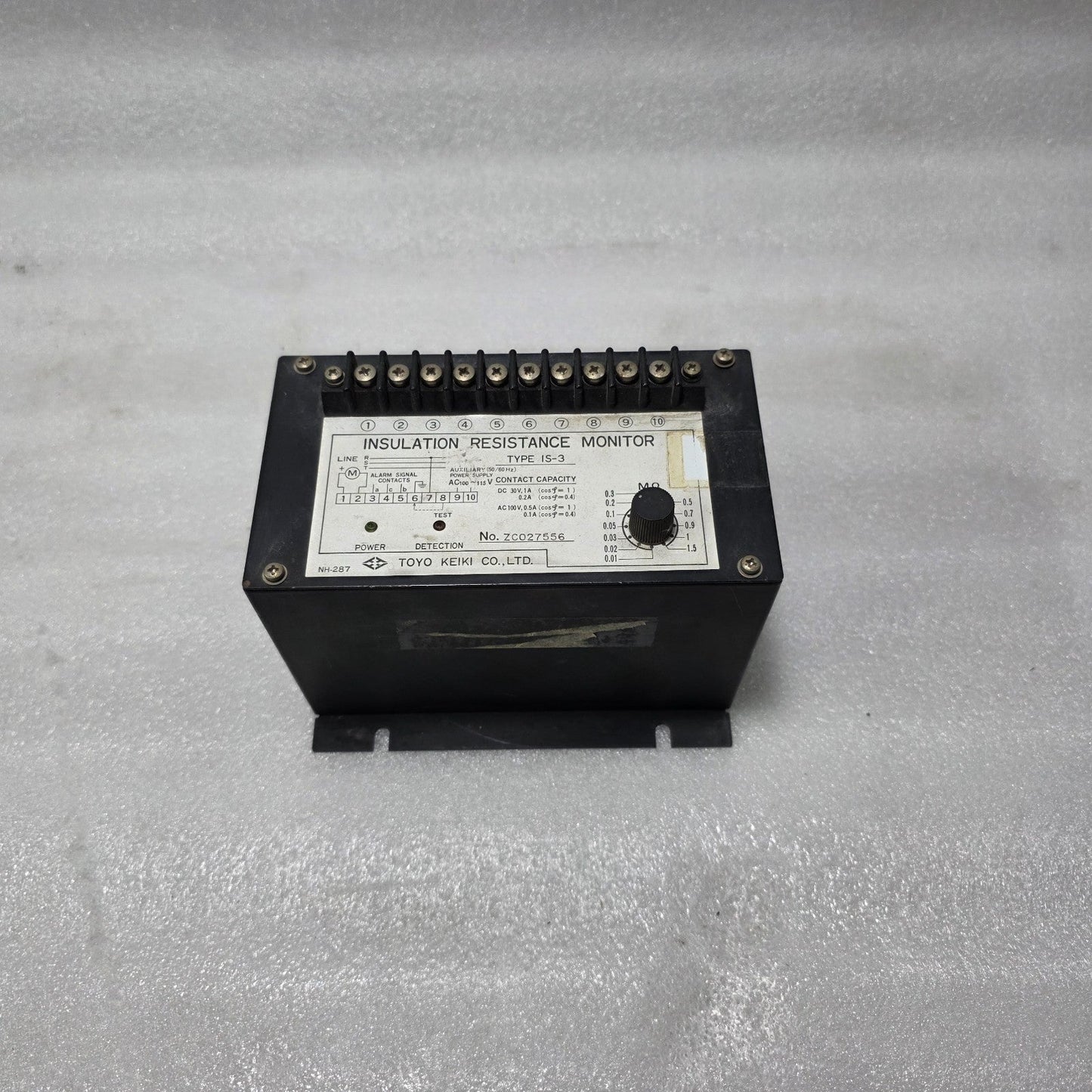 TOYO KEIKI IS-3 INSULATION RESISTANCE MONITOR | ADJUSTABLE 0.01–1.5 MΩ