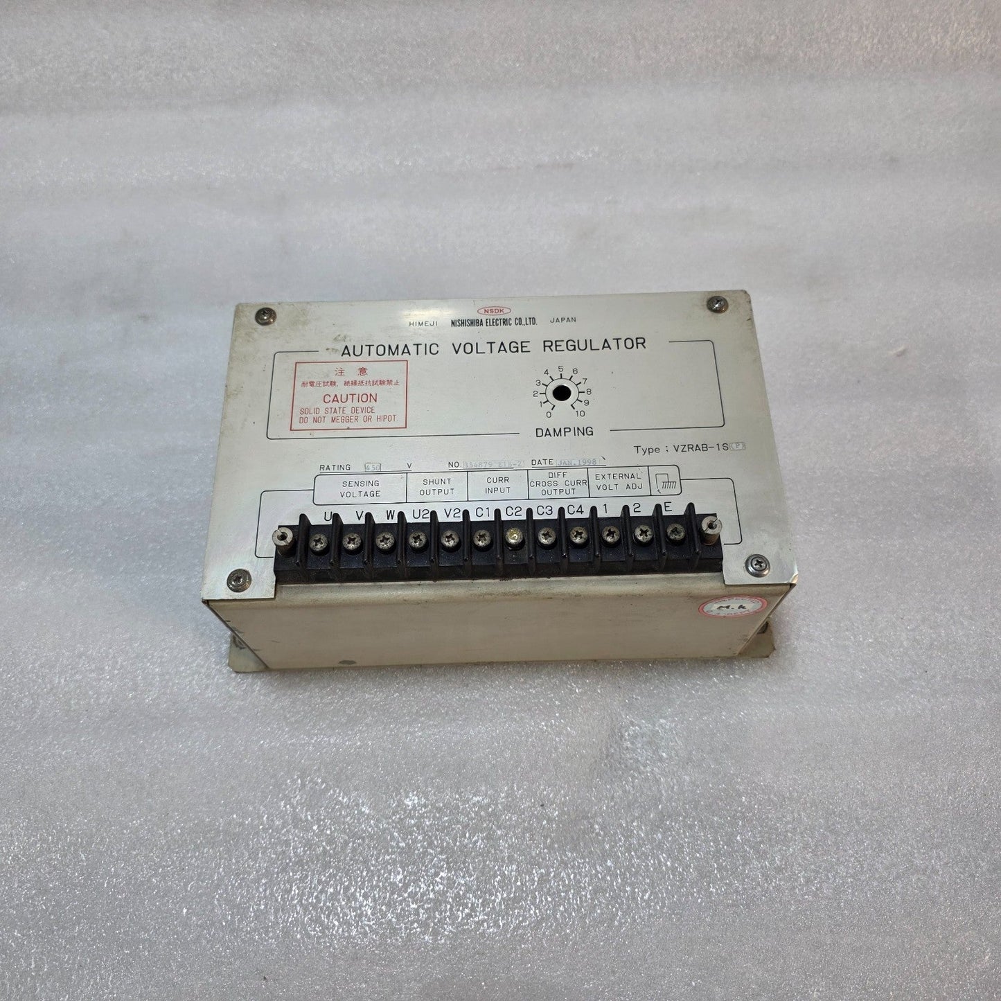 NISHISHIBA VZRAB-1S(P) AUTOMATIC VOLTAGE REGULATOR AVR 450V – INDUSTRIAL GENERAT