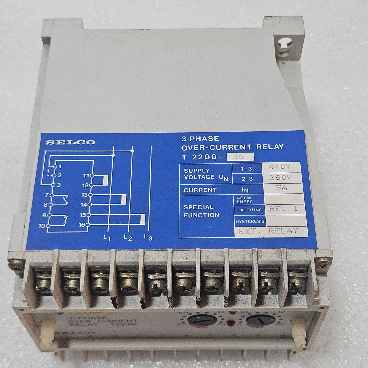 SELCO T2200-46 3-Phase Overcurrent Relay | 5A | 380 / 440V AC