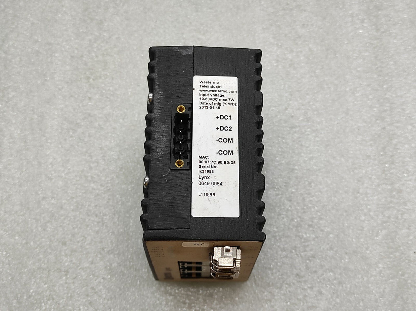 WESTERMO LYNX 3649-0084 ETHERNET SWITCH 19-60VDC