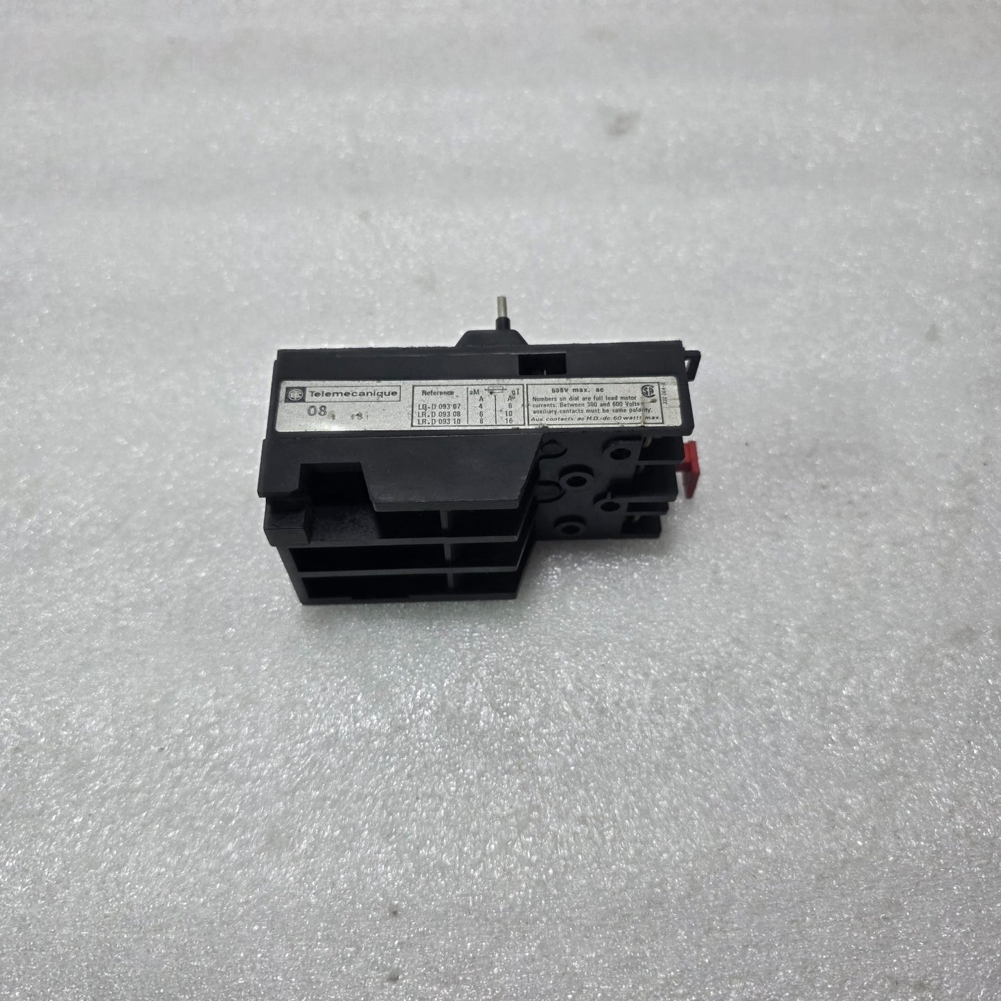 TELEMECANIQUE LR1-D09308 THERMAL OVERLOAD RELAY 2.5–4A MOTOR PROTECTION RELAY