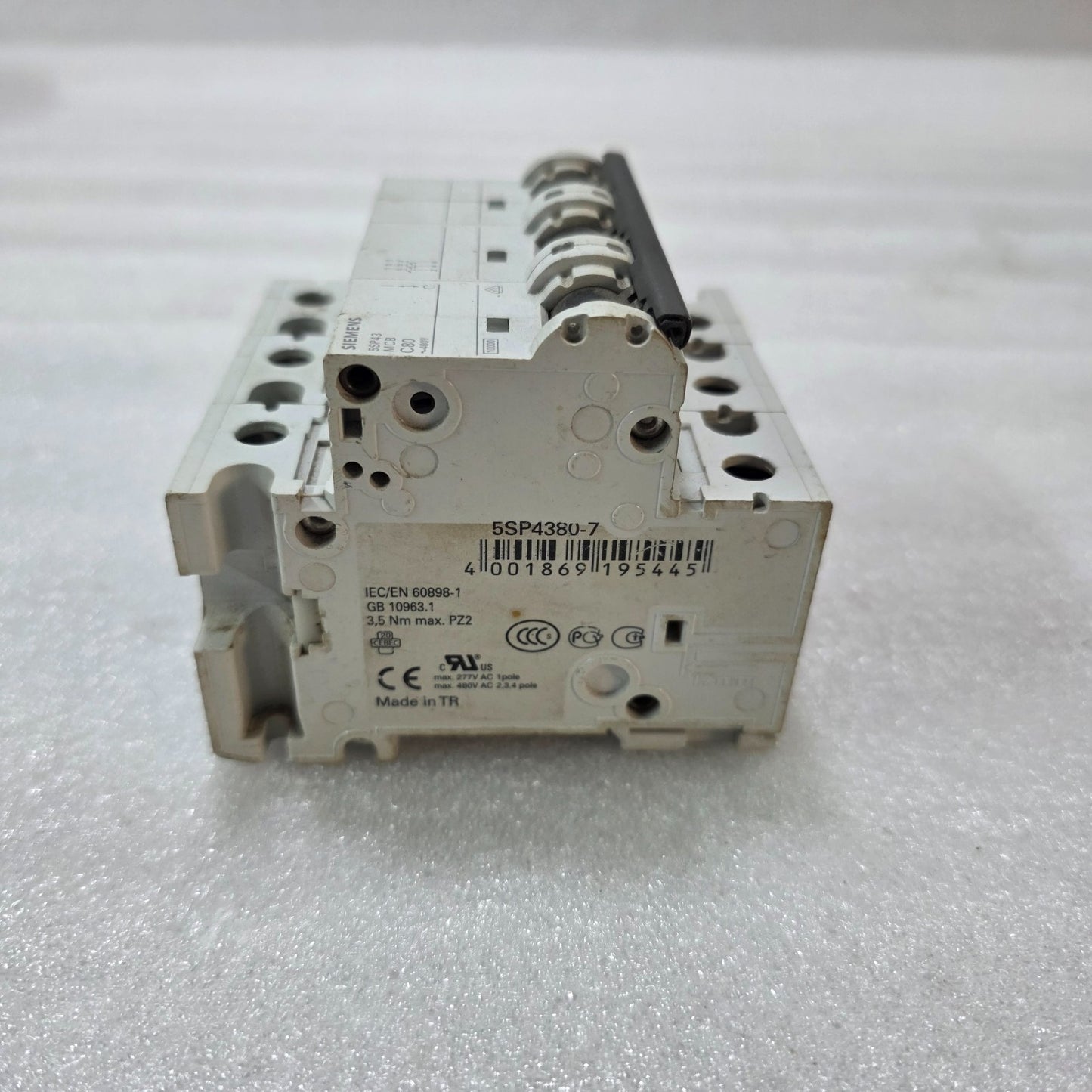 SIEMENS 5SP4380-7 80A 3-POLE TYPE C MCB 480V 10KA INDUSTRIAL CIRCUIT BREAKER