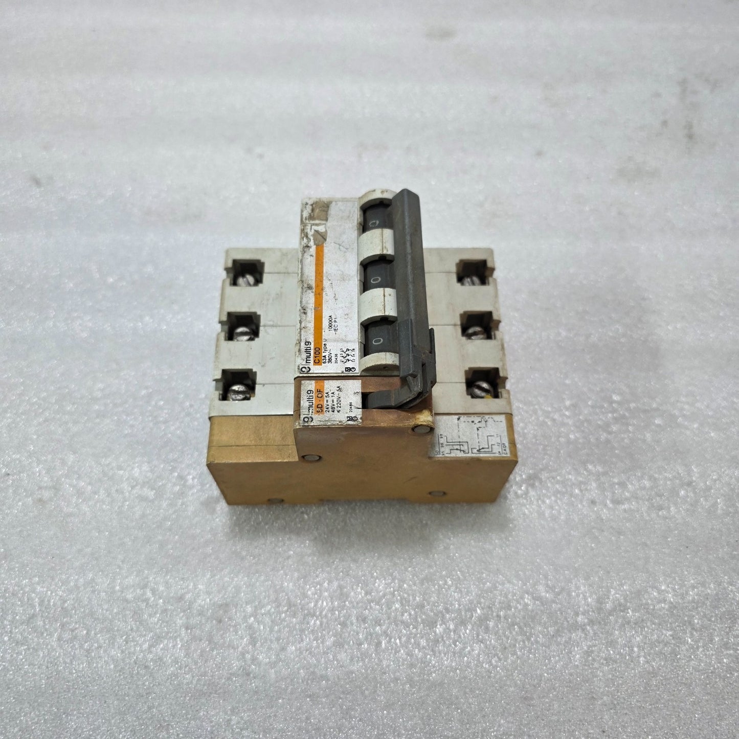 Merlin Gerin Multi9 C100 63A 3-Pole Type C MCB with SD-OF Auxiliary Contact Indu
