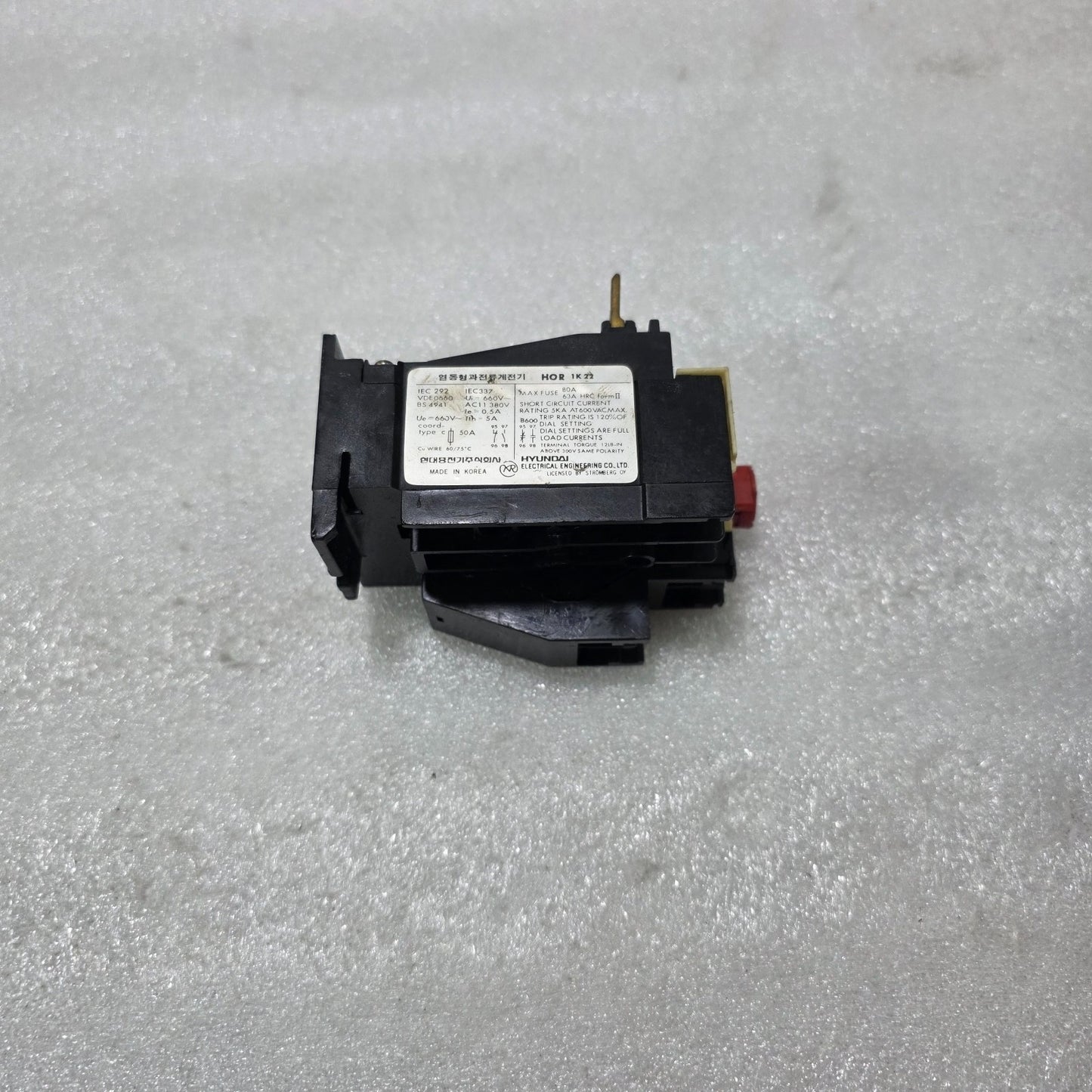 HYUNDAI HOR 1K 22 / HOR 1K22 THERMAL OVERLOAD RELAY 18A – 22A 1NO+1NC Up to 660V