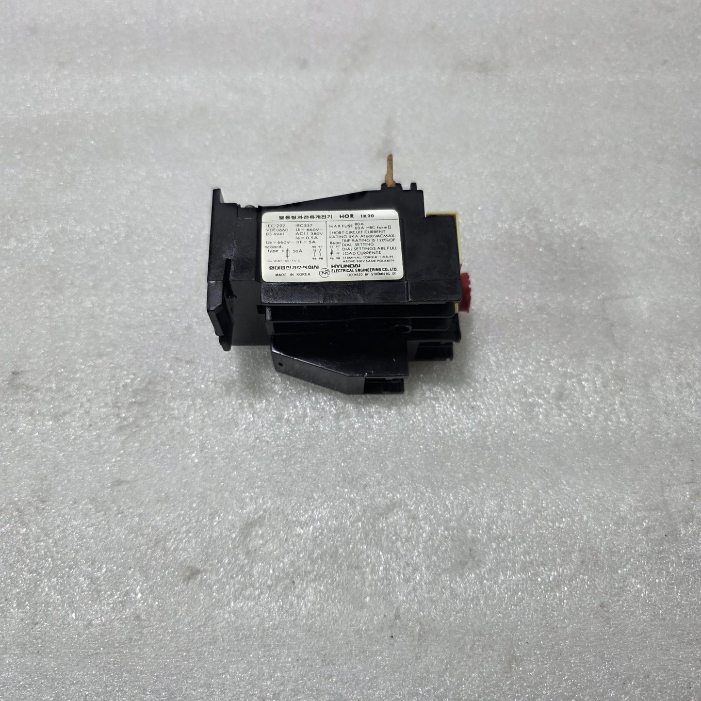 HYUNDAI HOR 1K 20 / HOR 1K20 THERMAL OVERLOAD RELAY 6A – 20A 1NO+1NC Up to 660V