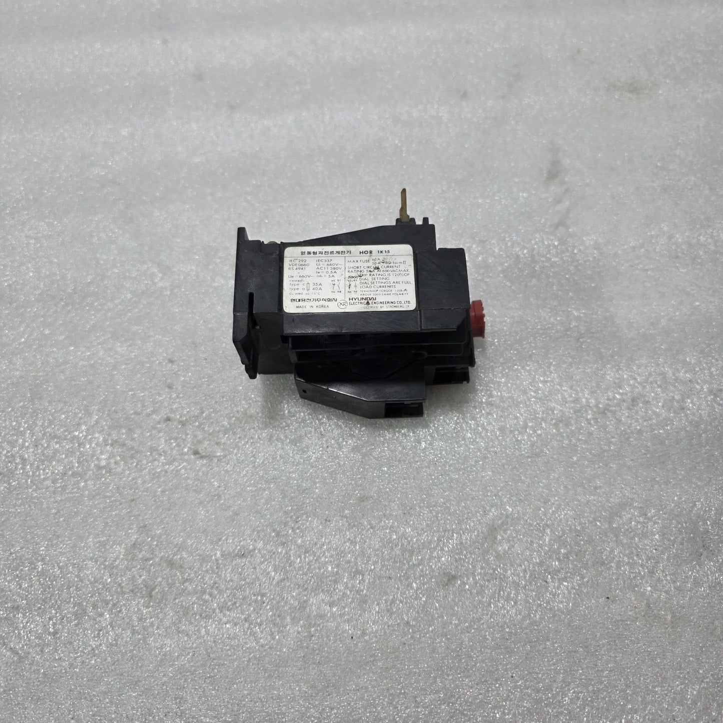 HYUNDAI HOR 1K 15 / HOR 1K15 THERMAL OVERLOAD RELAY 11A – 15A 1NO+1NC