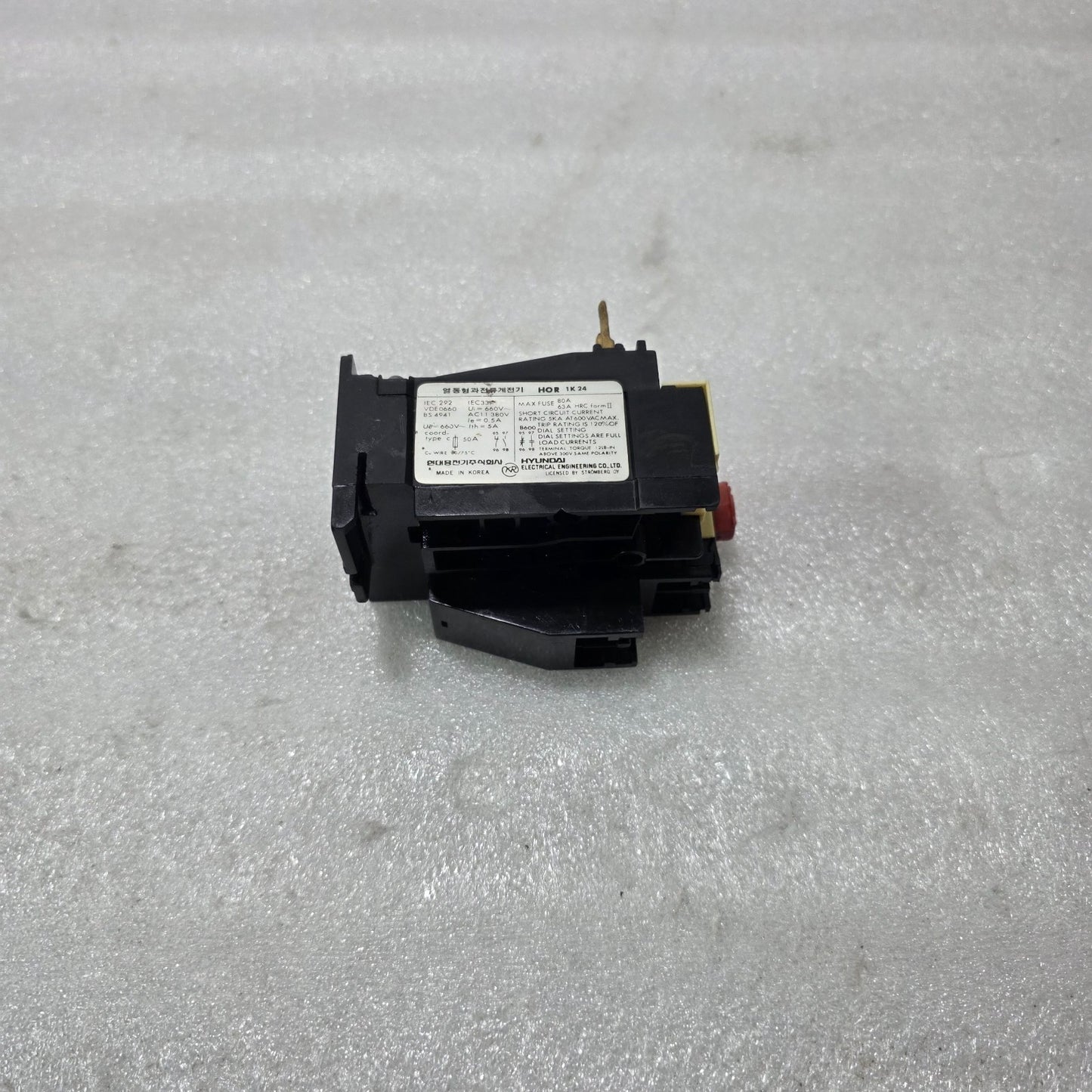 HYUNDAI HOR 1K 24 / HOR 1K24 THERMAL OVERLOAD RELAY 2A – 24A 1NO+1NC Up to 660V