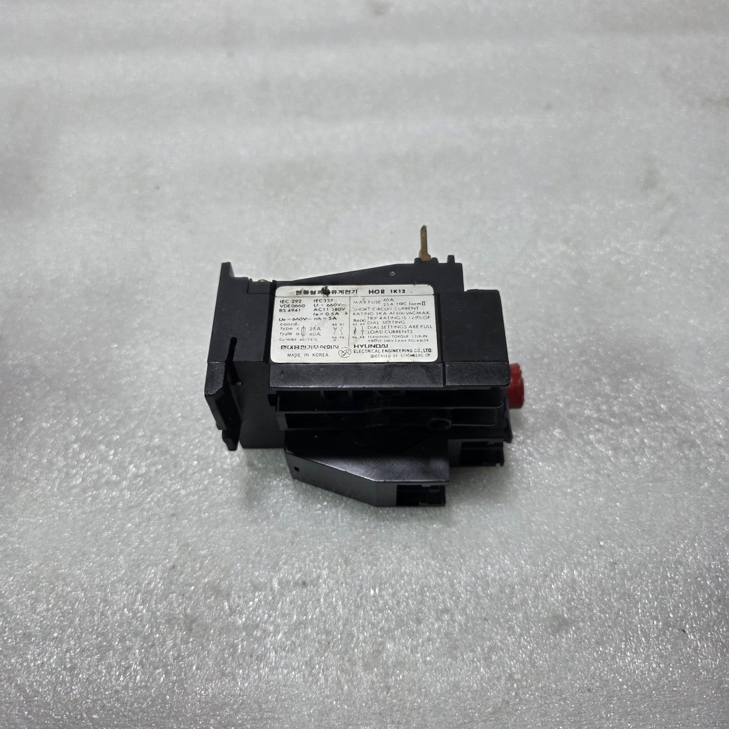 HYUNDAI HOR 1K 12 / HOR 1K12 THERMAL OVERLOAD RELAY 6A – 12A 1NO+1NC Up to 660V